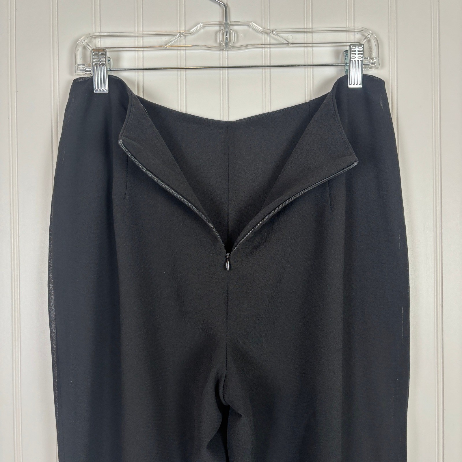 Vintage Ruffle Hem Dress Pants size 10 Black Flare High Rise Retro Whimsigoth