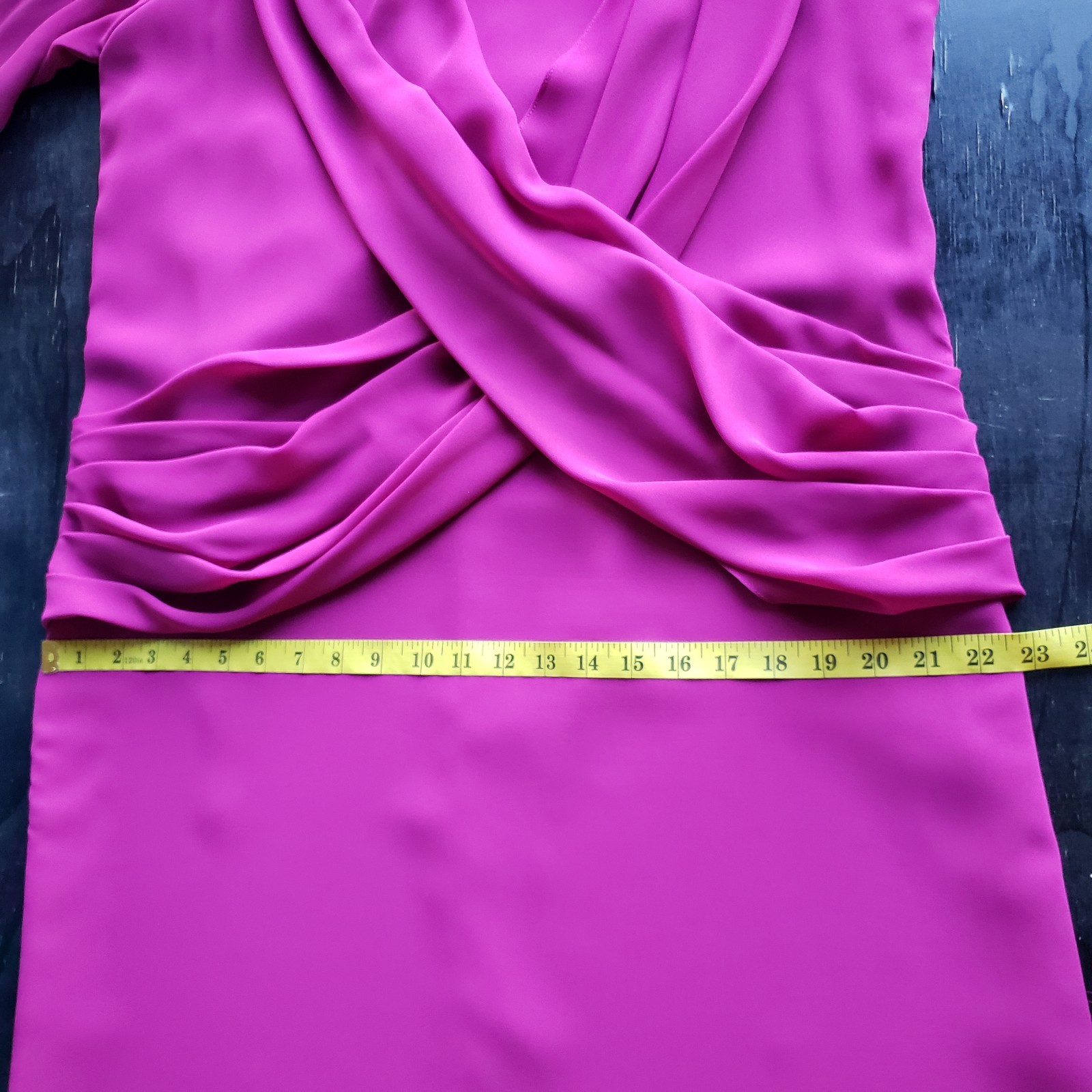 1980s Darcy Dress Modern Size 12 Magenta Draped Sheath Golden Girls Date Night