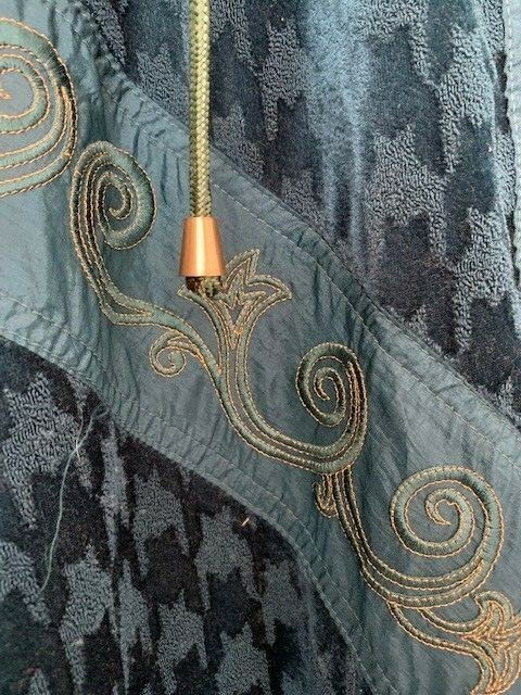 Vtg 80’s Windbreaker Jacket Track teal velour & gold accents Rafael Woman sz 1X