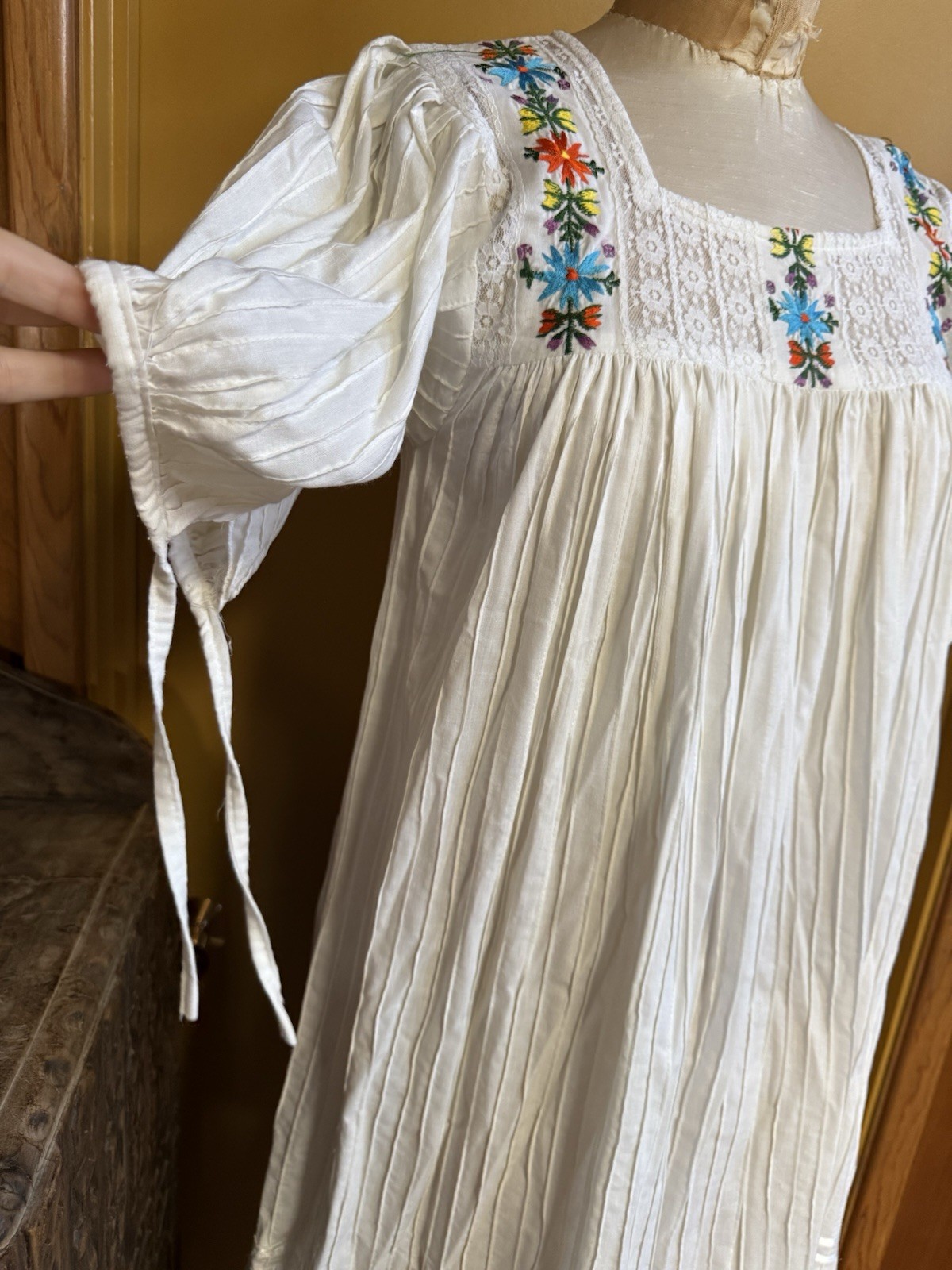 Vintage Girasol Size Small Storyteller Dress Mexican San Antonino Midi Cotton