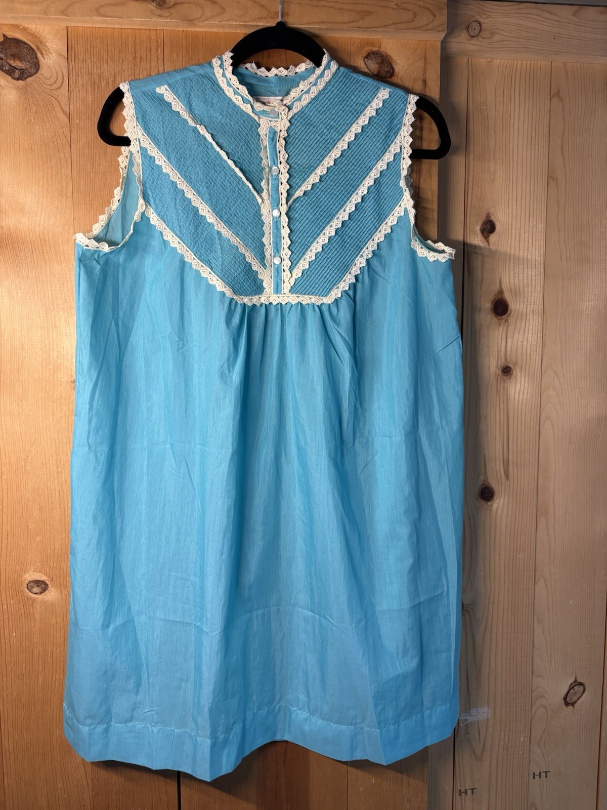 VTG 1950/60s Delores Barbizon Blue Soft Nightgown NWOT Sz 11 M/L 40”/46”
