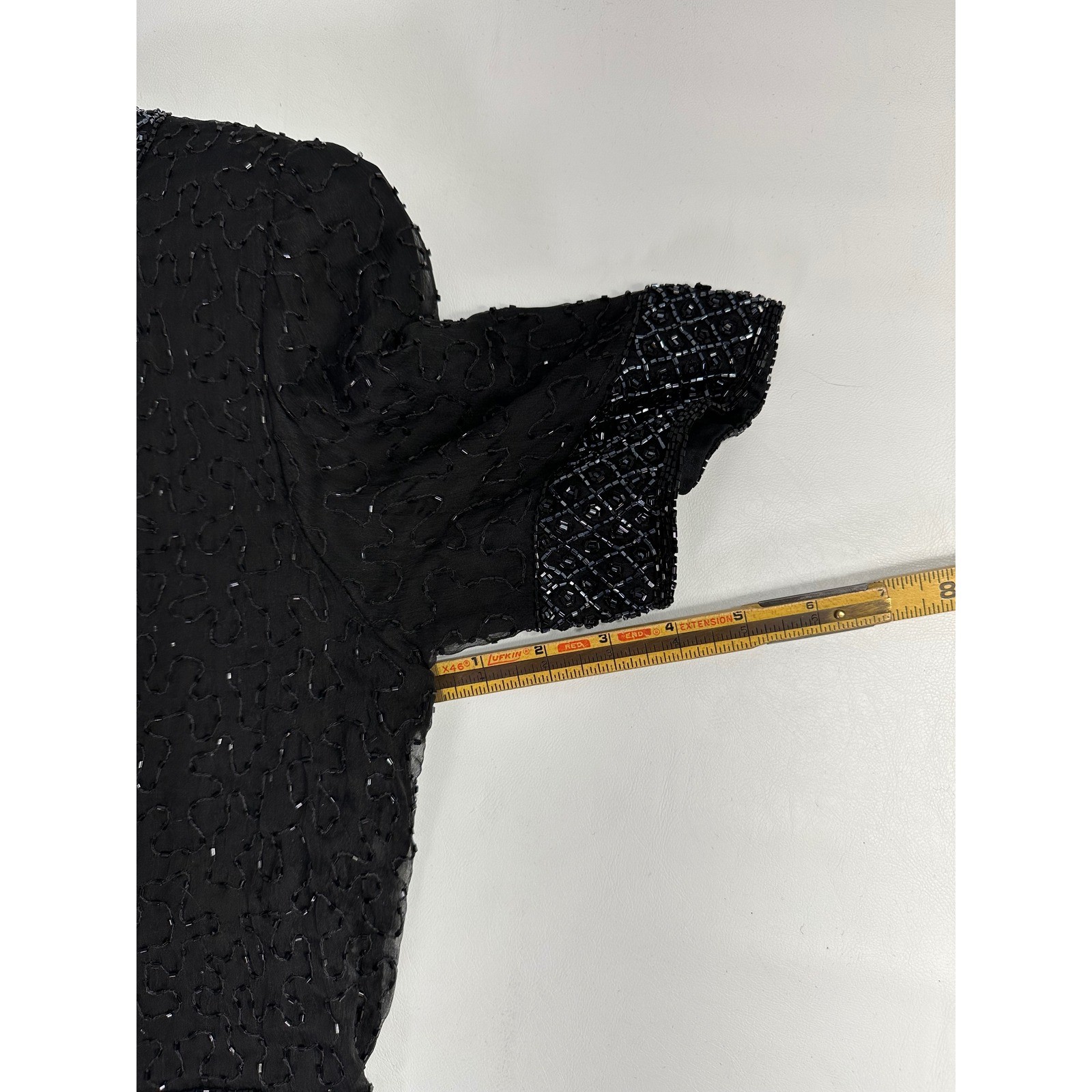 Brilliante by JA Black 100% Silk Beaded Maxi Dress Vintage 90s Formal Gown Sz M