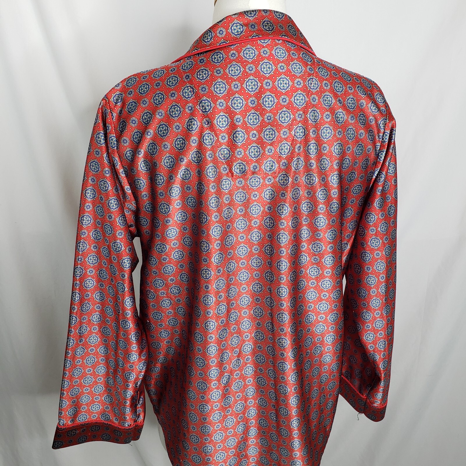 Vtg Private Moments New York Night Shirt Silk Sz L Button Up Sleep