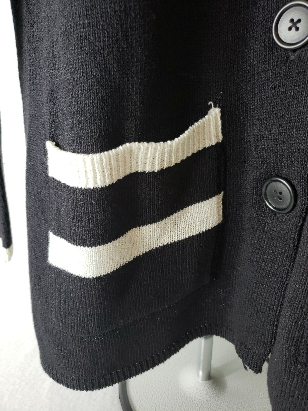 Laura By Alyzia Cardigan womens Sz 8 Sweater black Buttons Vtg Career church
