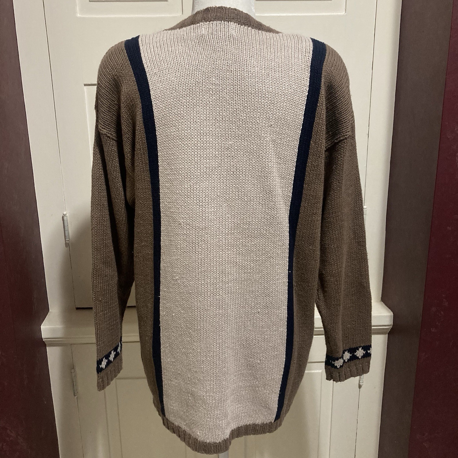 Vintage Paul Harris Design Multicolor Knitted Flower Floral Long Sweater Size S