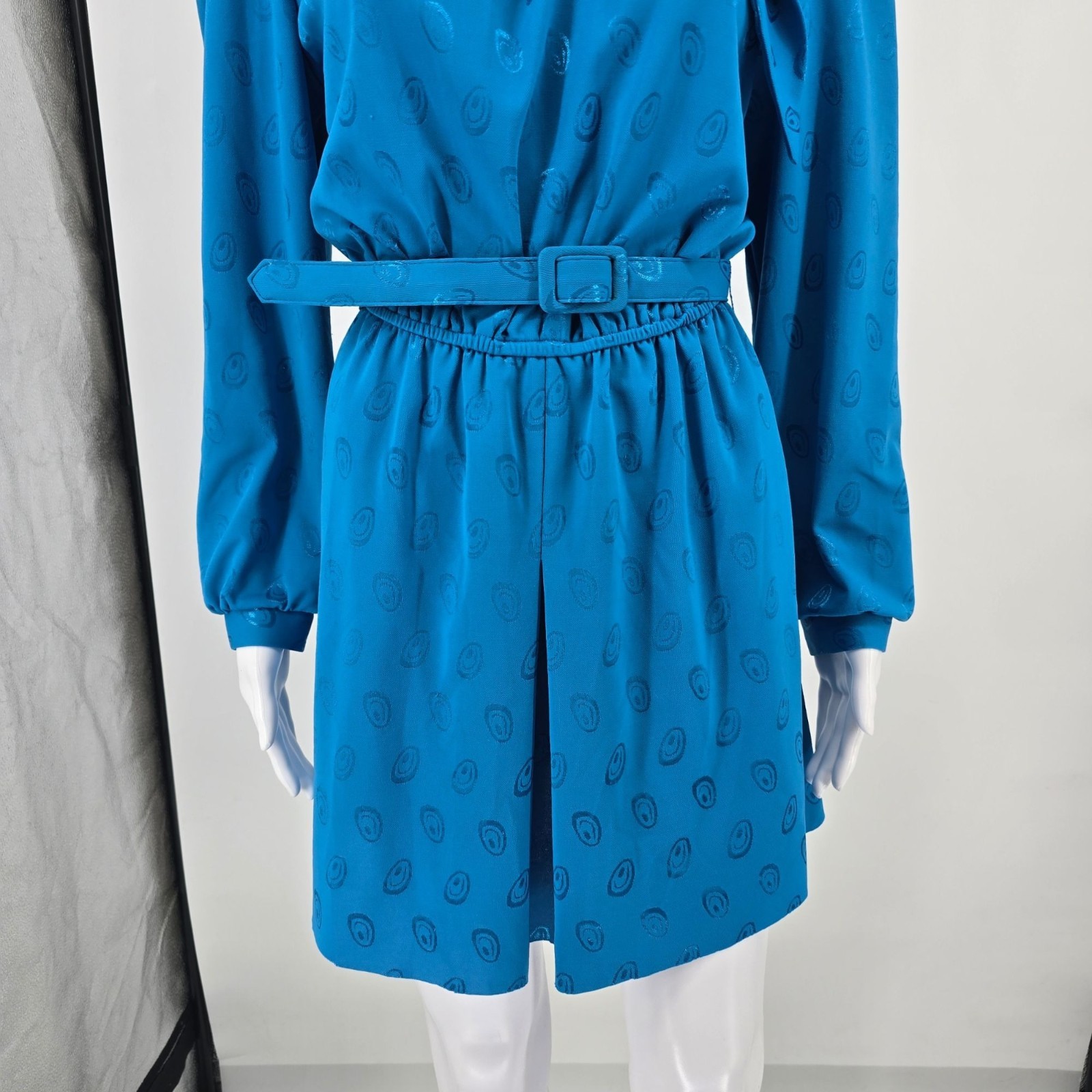 Vintage 1980s The Jones Girl Cobalt Blue Lavallière Secretary Dress (Size 8/M)