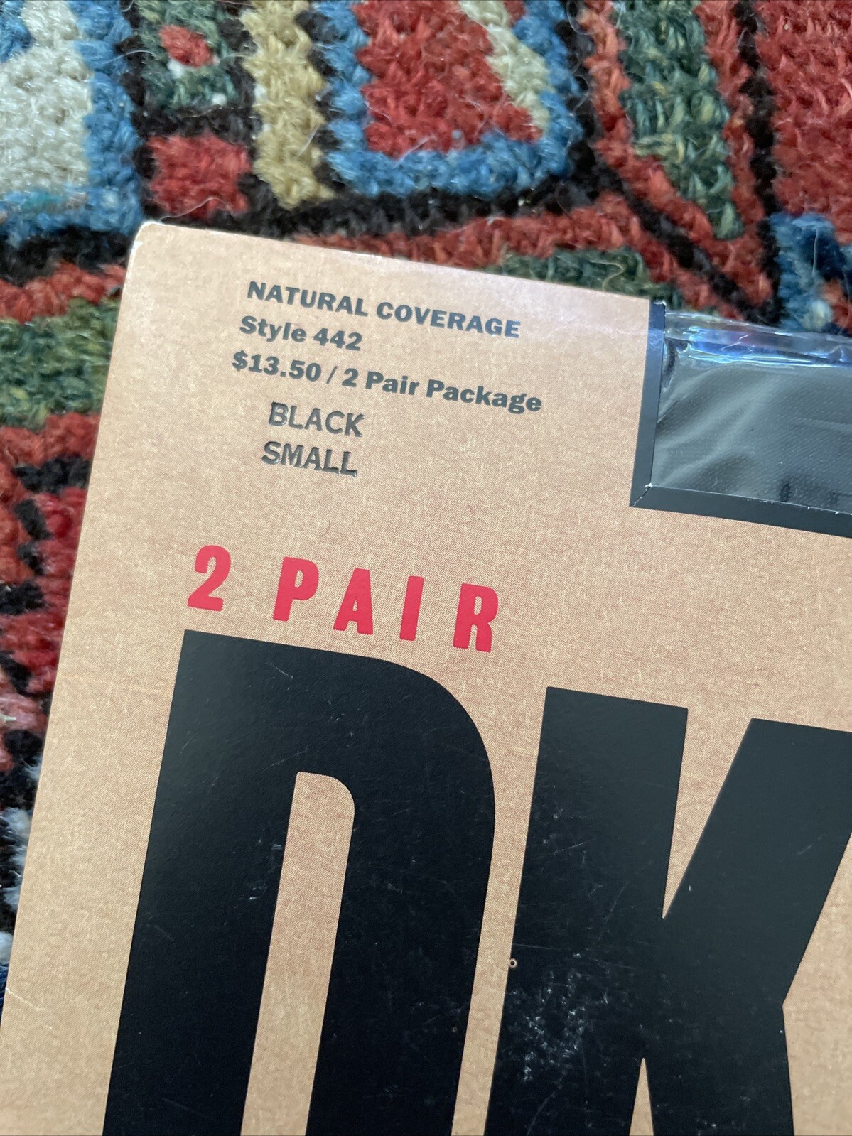 NEW Vintage DKNY Natural Coverage Pantyhose Sz S Black – 2 Pair Made In USA