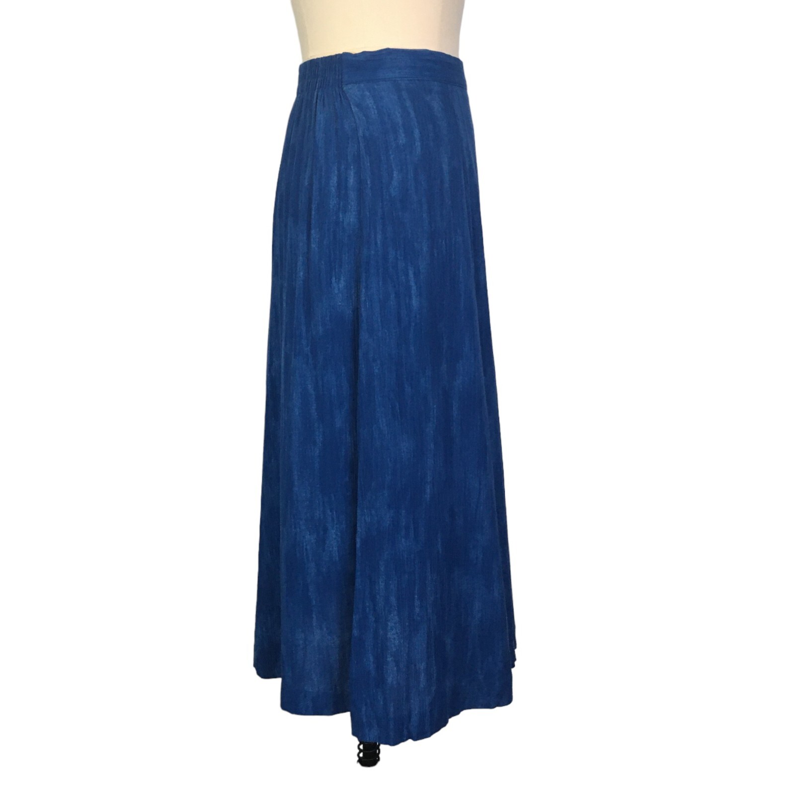 N Touch Vintage Womens Blue Rayon A-Line Midi Skirt, size 10, 26 – 30 waist