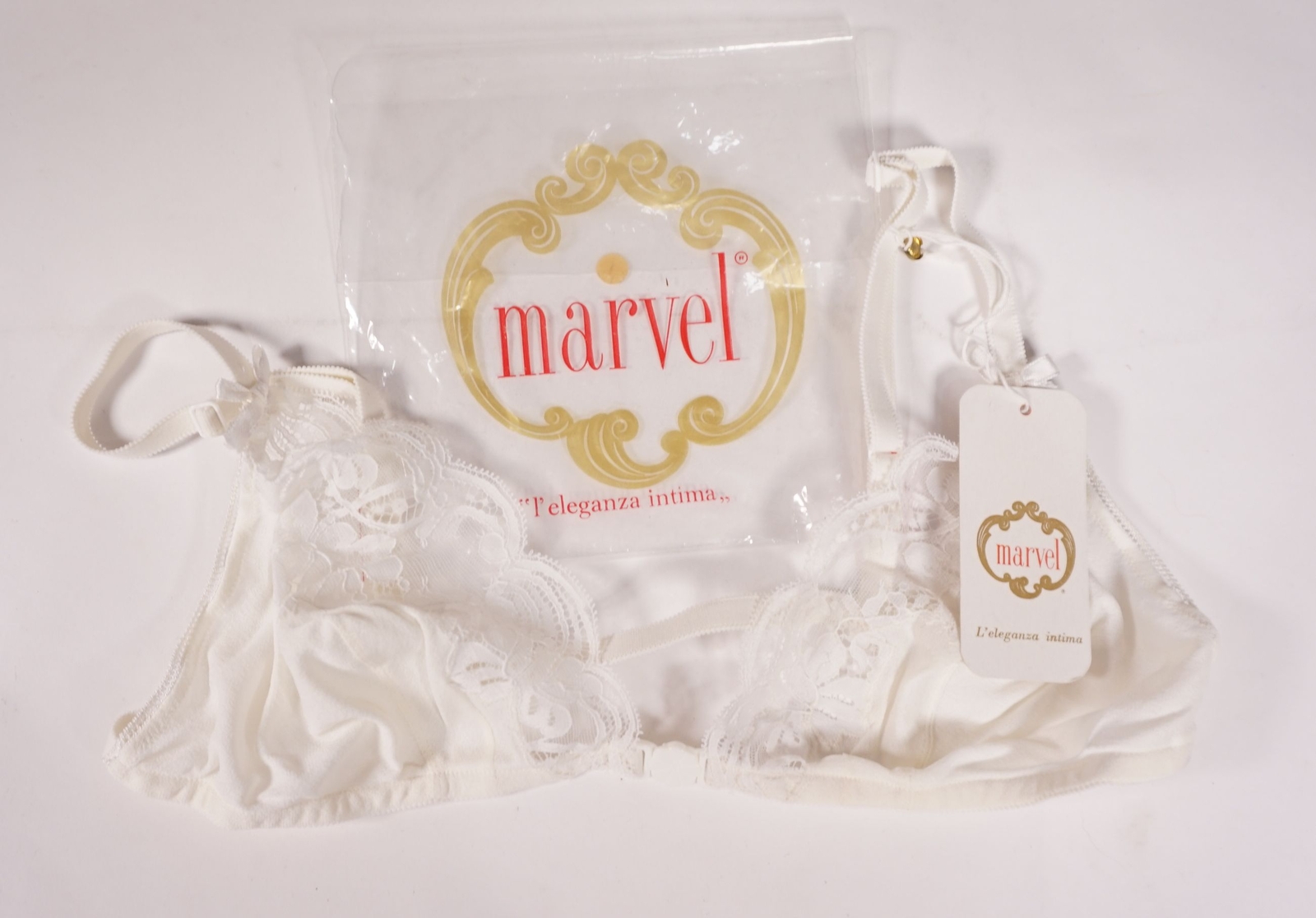 True Vintage Marvel Italy Sexy Front Closure Women’s Bra Blanc Size 40 w/ Original Box