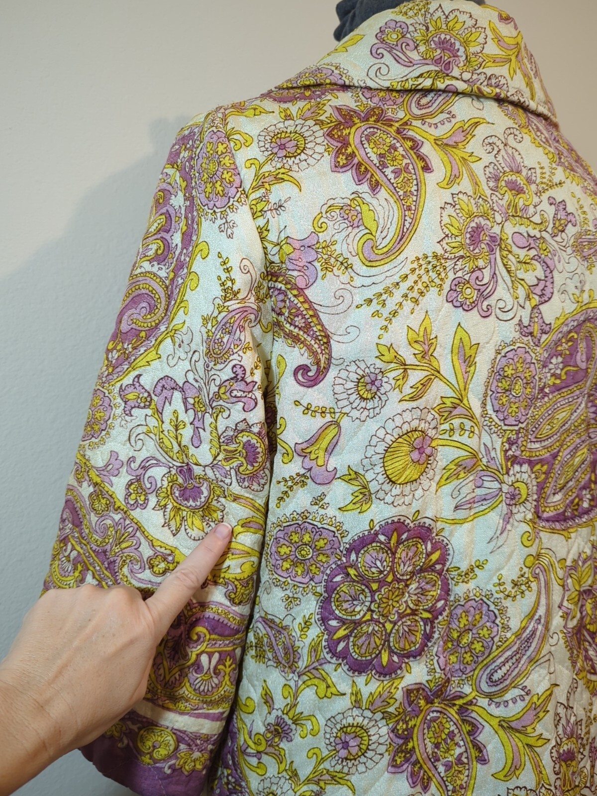Vtg 1960’s Diana Dean By Julius Lonschein Quilted Coat Size Lg • Light Weight