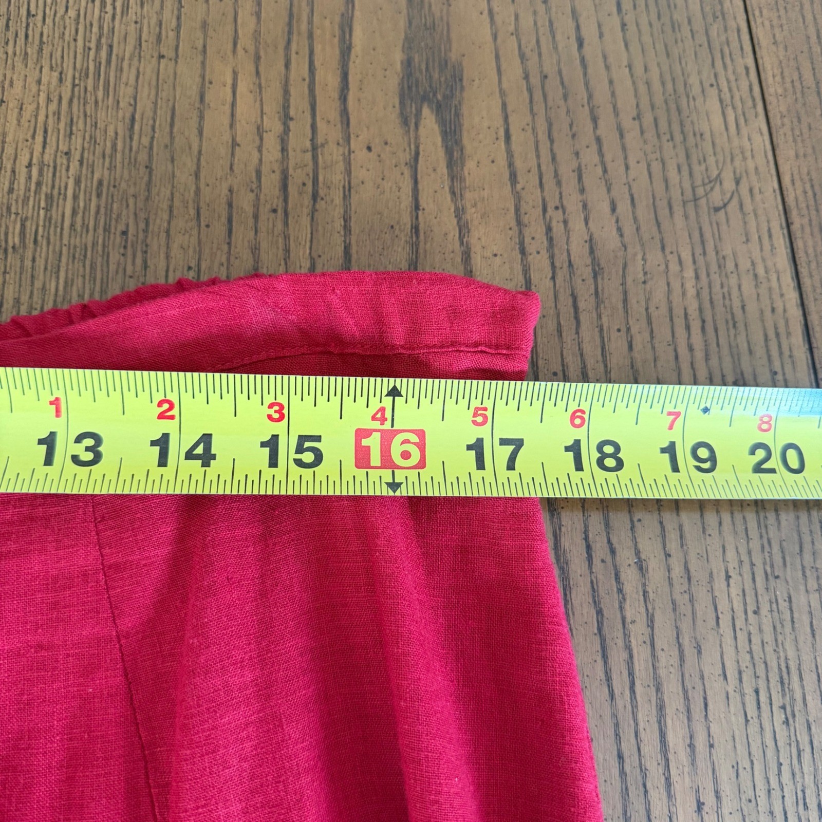 Vintage Uniform by John Paul Richard Linen Midi Skirt Red Embroidered Pull-On XL