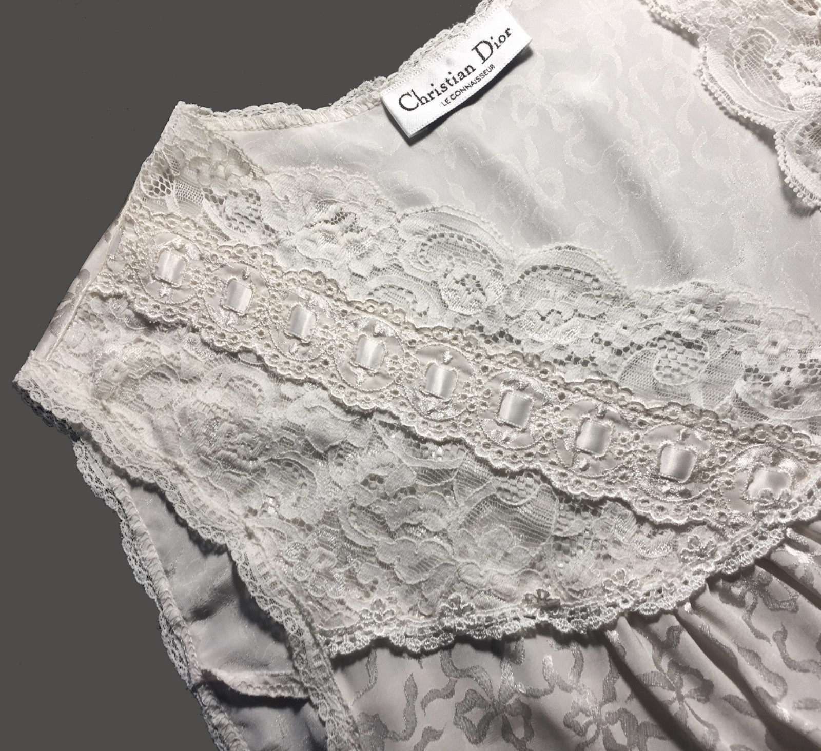 VTG CHRISTIAN DIOR LeCONNAISSEUR GORGEOUS IVORY GOWN+PEIGNOIR BRIDAL BEAUTY M/L