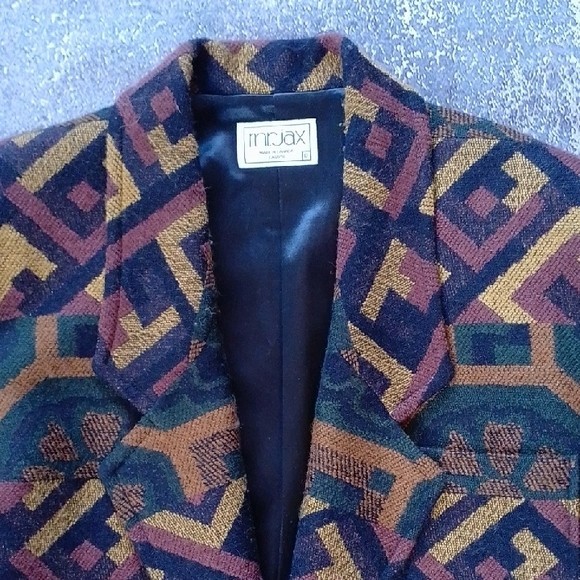 VINTAGe 80/90s WOOL Colorful Geometric Patterned Blazer MR.JAX