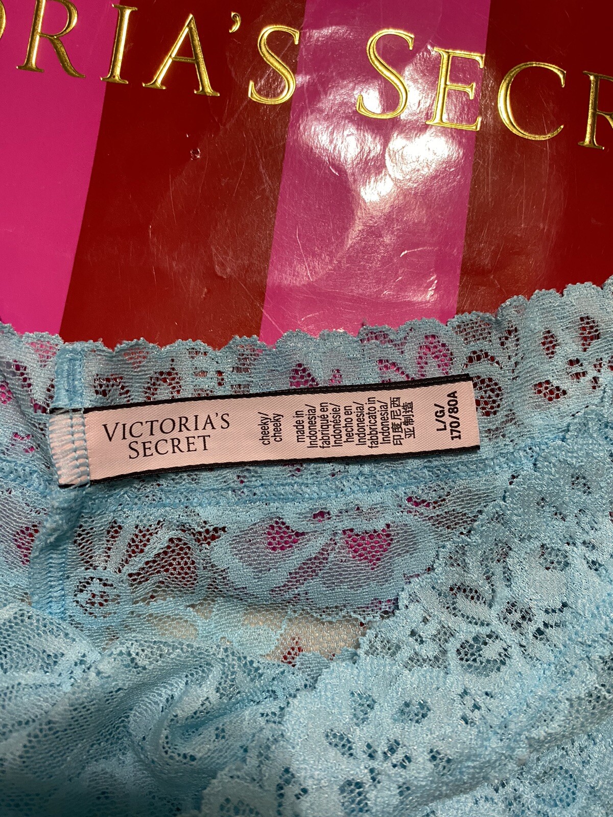 Lot of 3 Panties~Lace Cheeky L, Hiphugger M, V-String L Assorted Colors