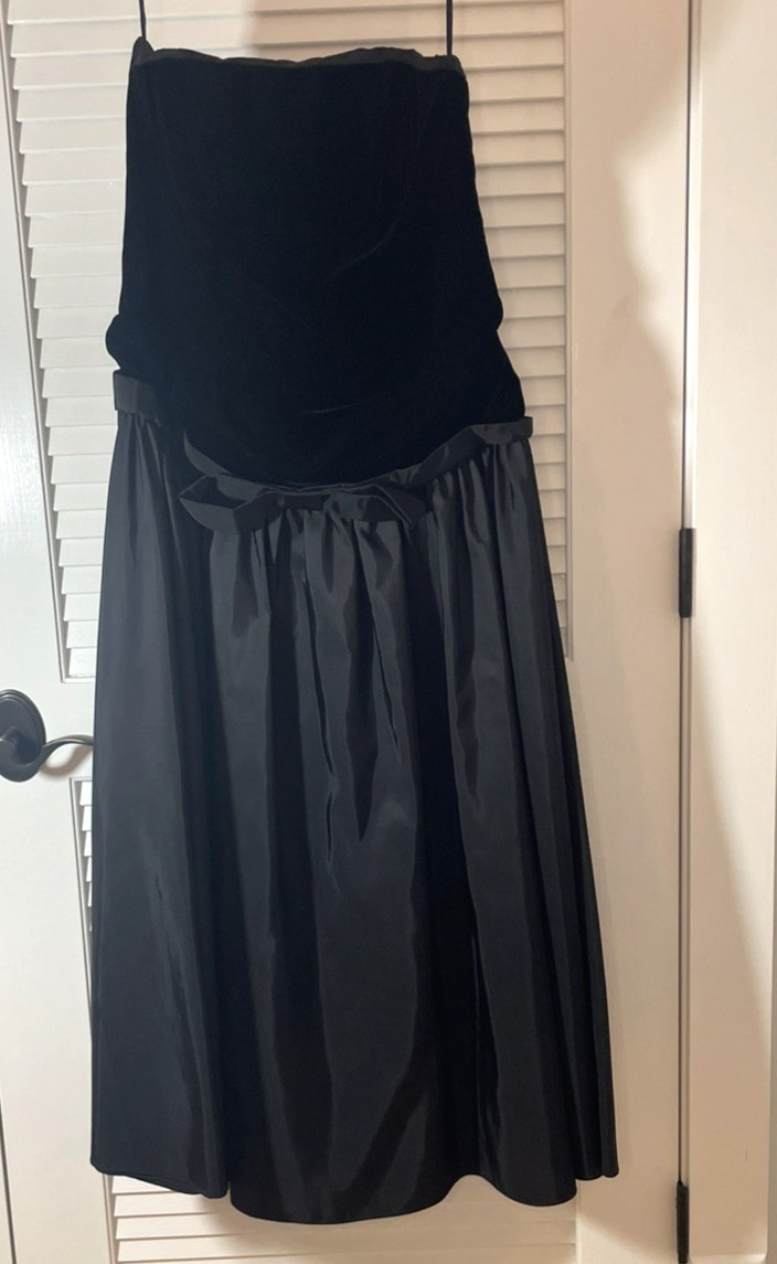 Vintage S.G.Gilbert 1980’s Prom Dress Black Velvet/Taffeta Party Dress Sz 12