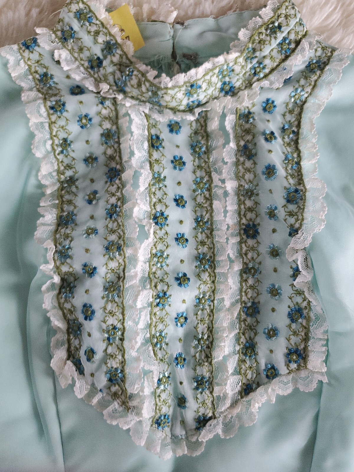 Vintage Dress 60’s Long Formal Wear Theatre Costume Mint Green Size Small 🇺🇸