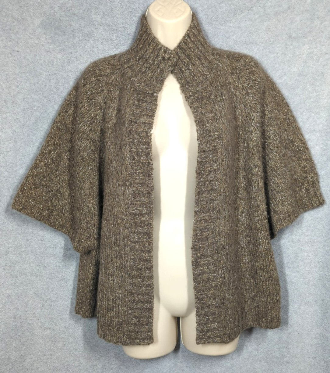Cardigan Sweater 1X Alpaca Blend Brown Tweed Minimalist Timeless Versatile Cozy