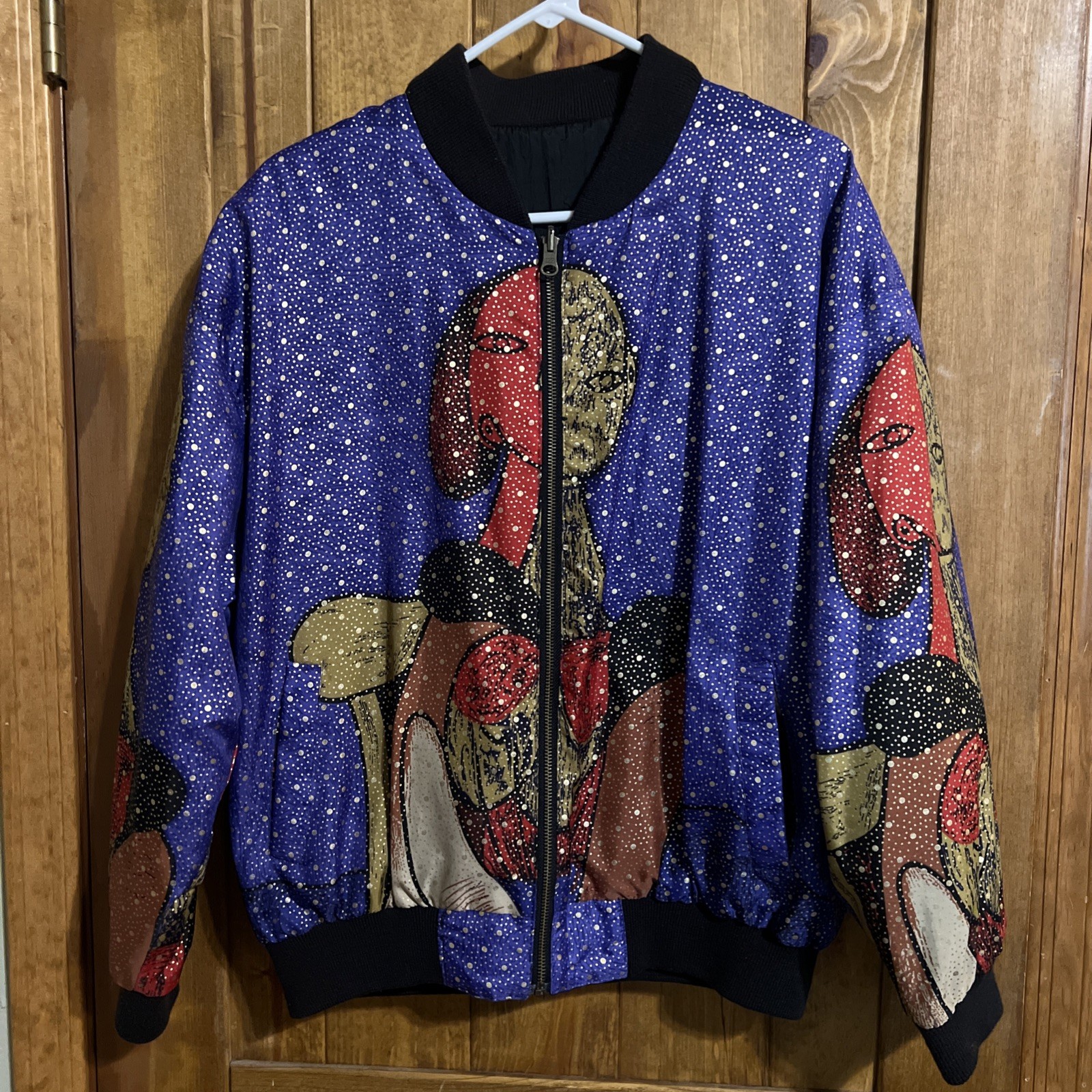 Vintage 90s Hot Spices Pablo Picasso Reversible Bomber Jacket “Free Size” Womens