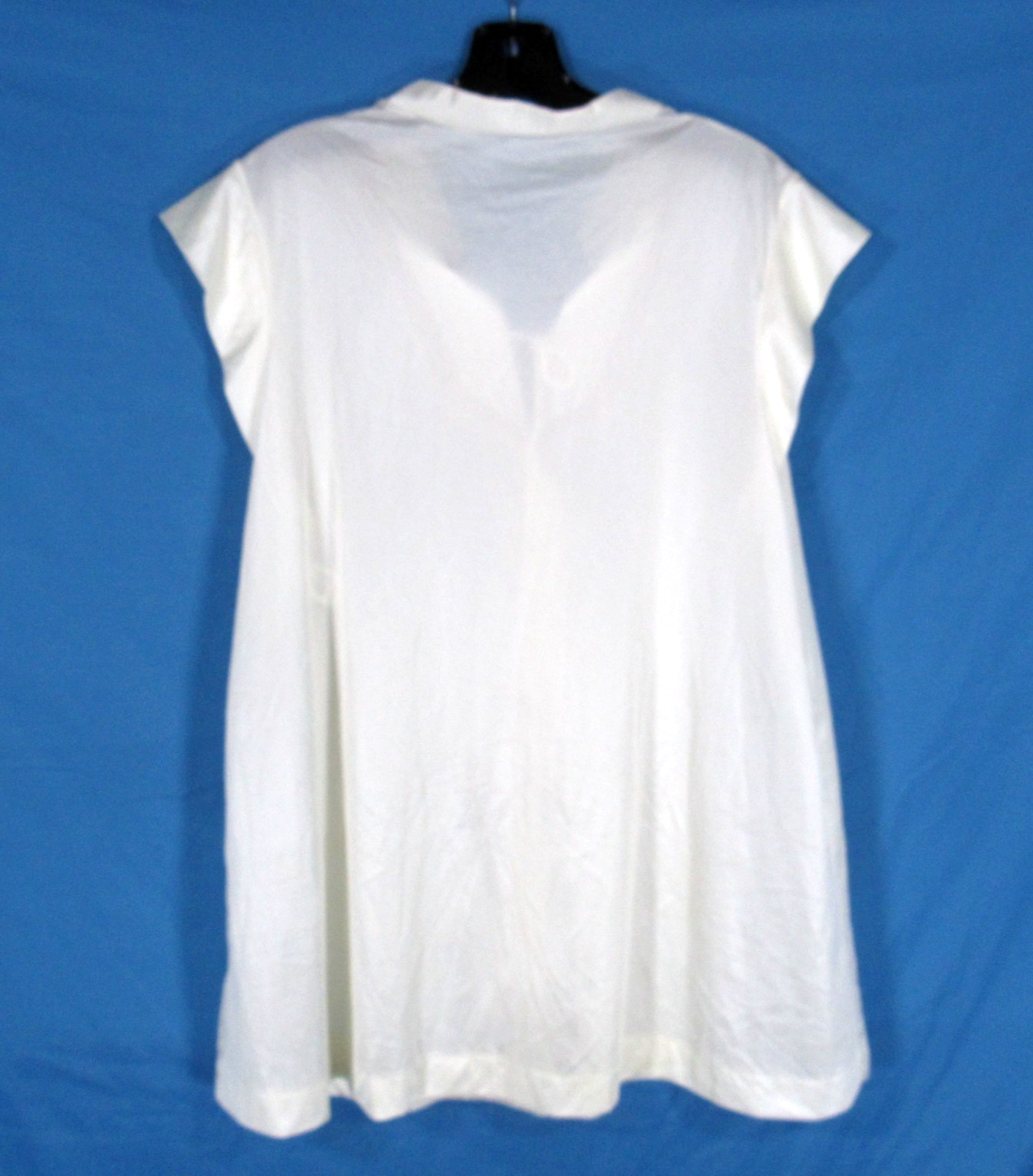 VTG GOSSARD ARTEMIS Silky NYLON Ivory LACE DETAIL Button LOUNGE BABYDOLL ROBE L