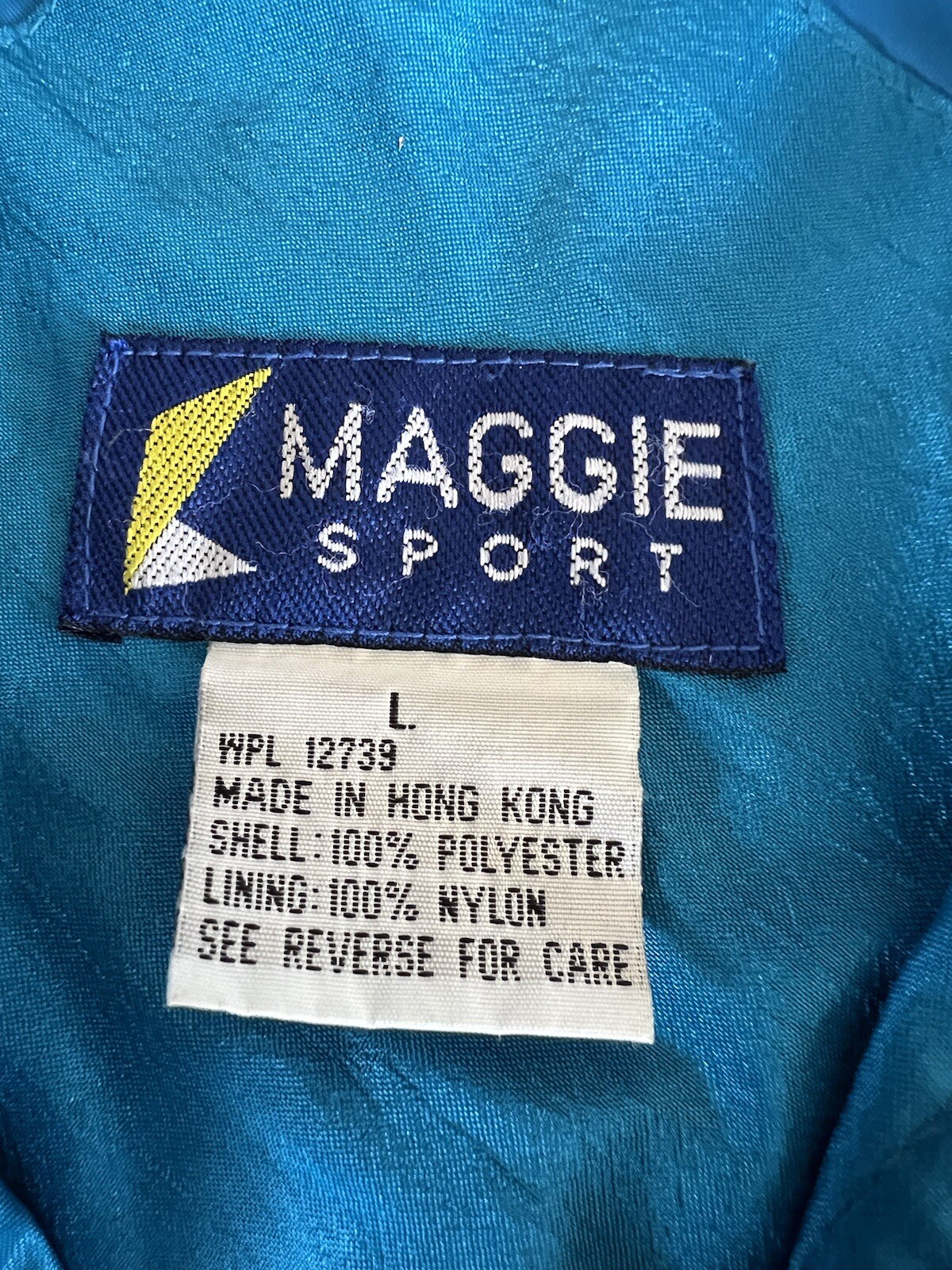 Maggie Sport Womens L VTG 90s Windbreaker Raincoat Blue Purple Zip Hooded