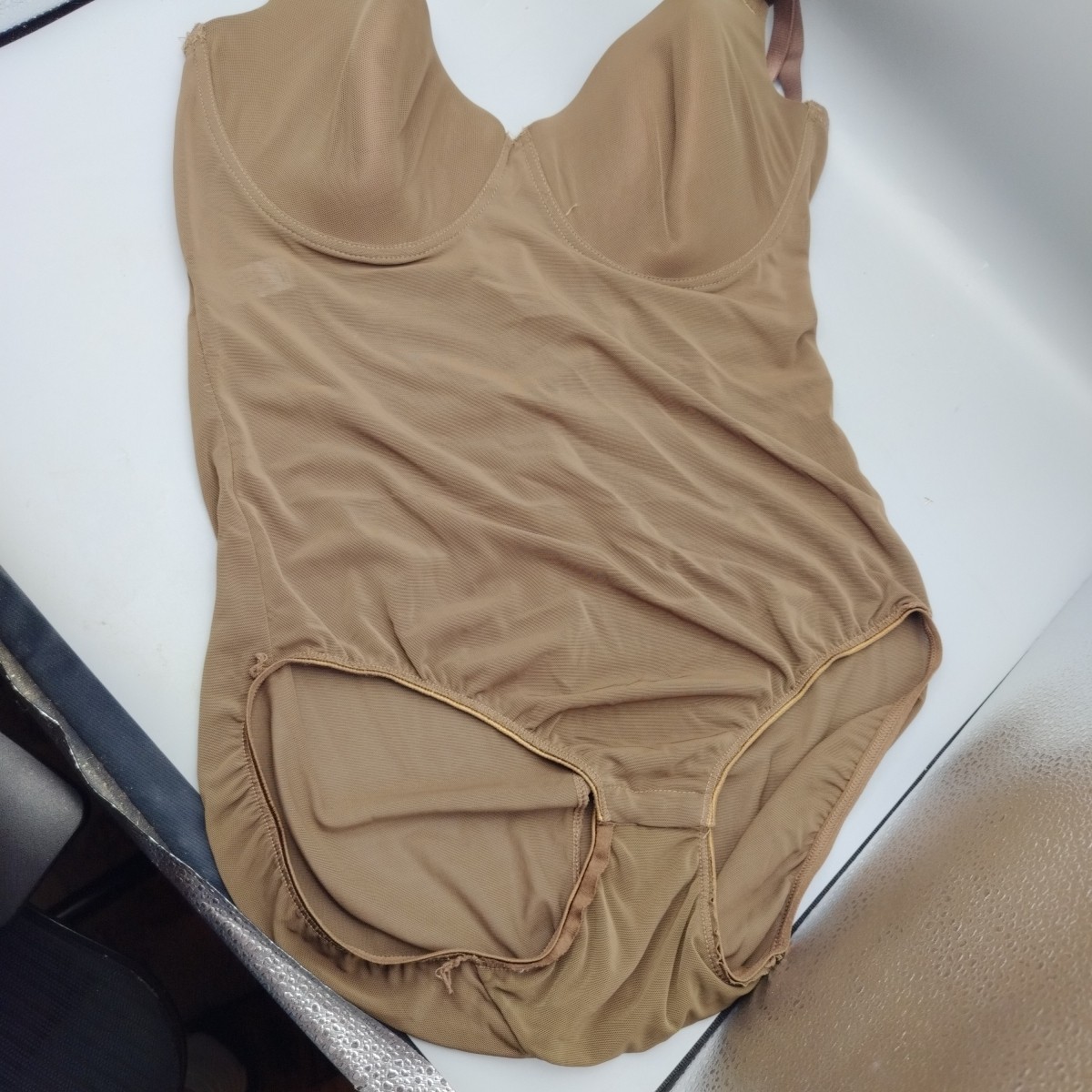 Vintage Delta Burke Body Brief Shapewear Leotard Size 2X Tan