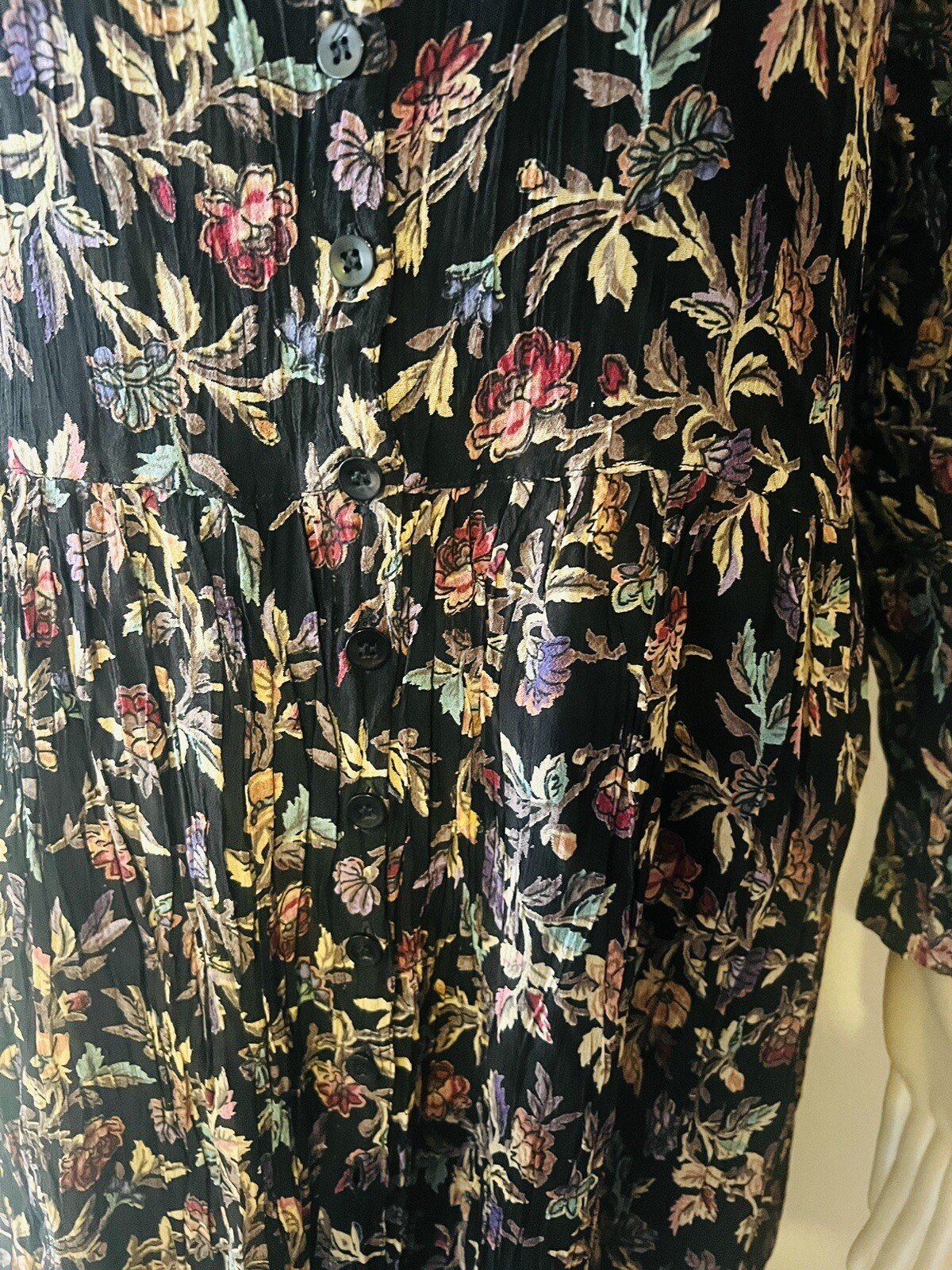 MINT Beautiful VTG Starina Floral Maxi Dress Cottagecore Whimsical Goth Medium