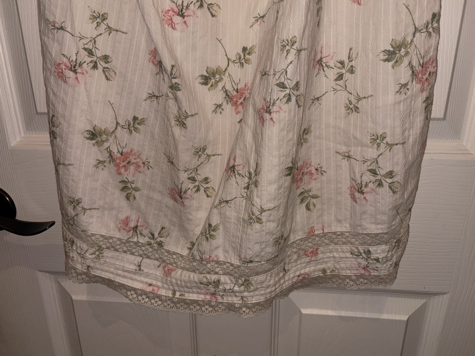 Ralph Lauren floral Nightgown 100% Cotton Floral Lace Trim S