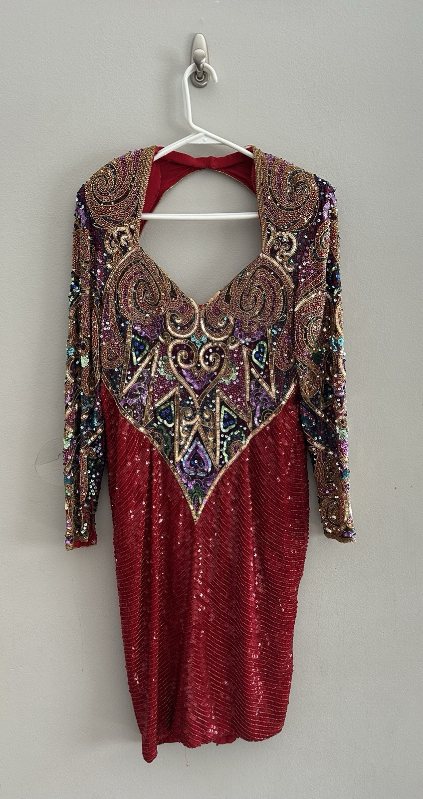 Rare Vintage 80’s Naeem Khan Riazee Nights Beaded Sequin Cocktail Dress Size 12