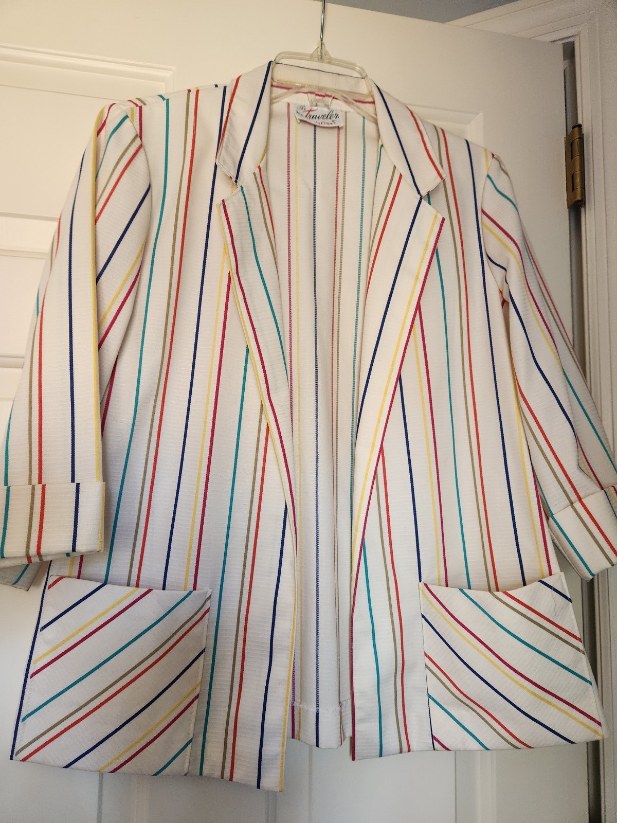 Ladies vintage 70s/80s 3/4 sleeve striped jacket The Traveler by Connie size S