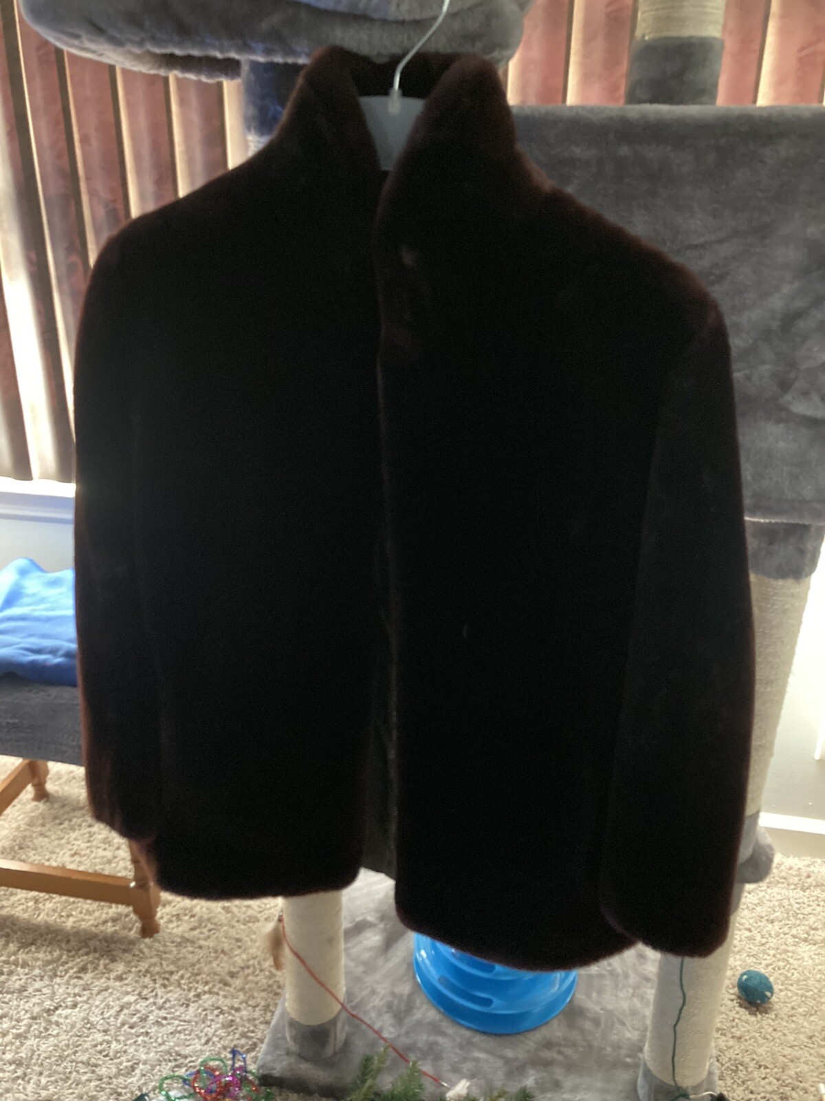 ❤BEAUTIFUL EARLY 1950s DARK ERMINE FUR COAT JACKET Size Medium