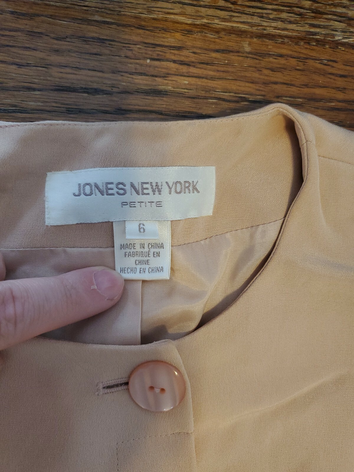 Vintage Jones New York Pink 2 Piece Skirt Blazer Suit Womens 6 (cb4)