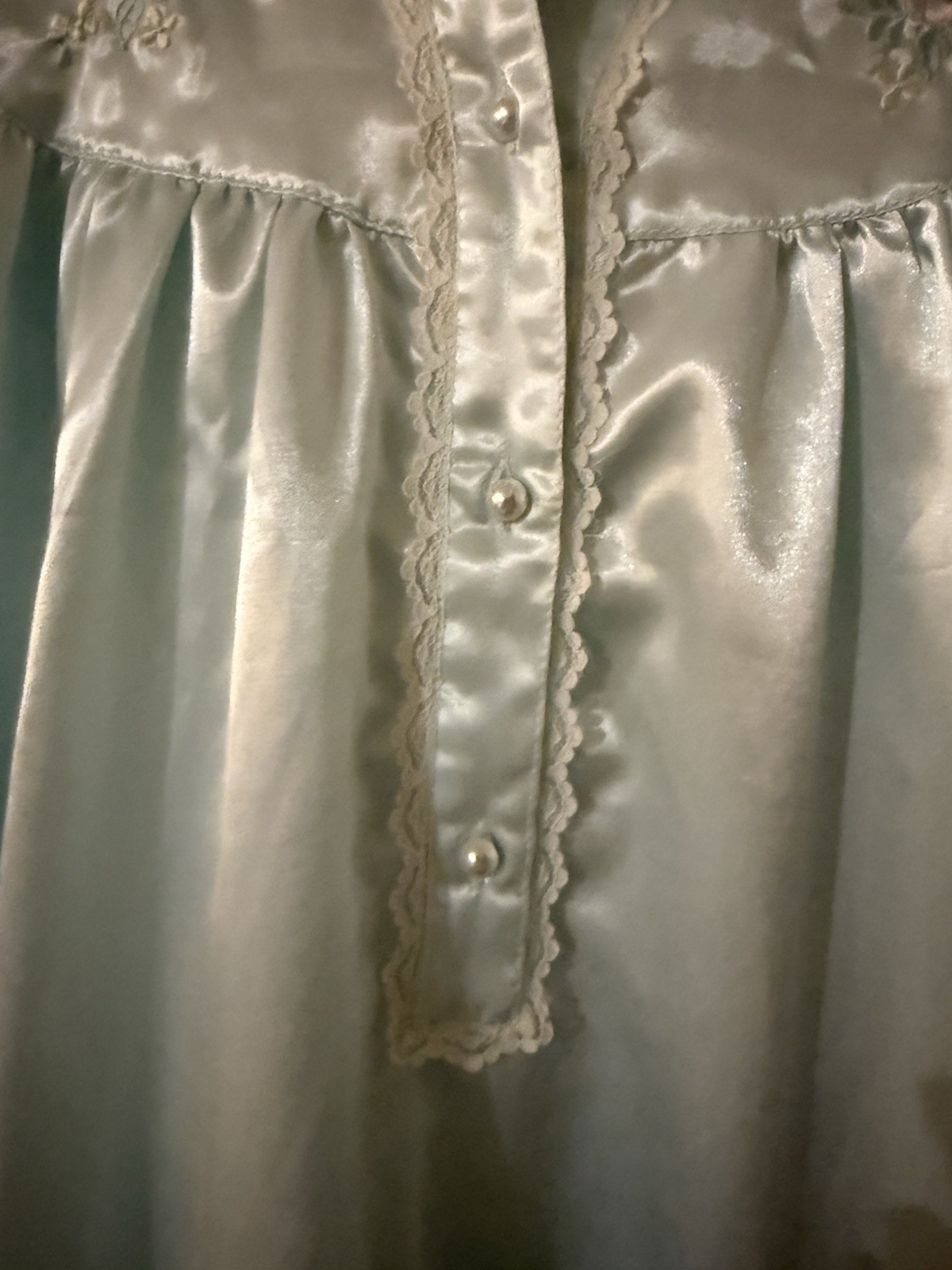 NWT Small silky Polyester/cotton nightgown by Heiress pale mint green