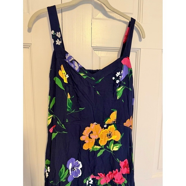 Maeve Anthropologie Vivienne Midi Dress Women’s 14 Black Floral Handkerchief Hem