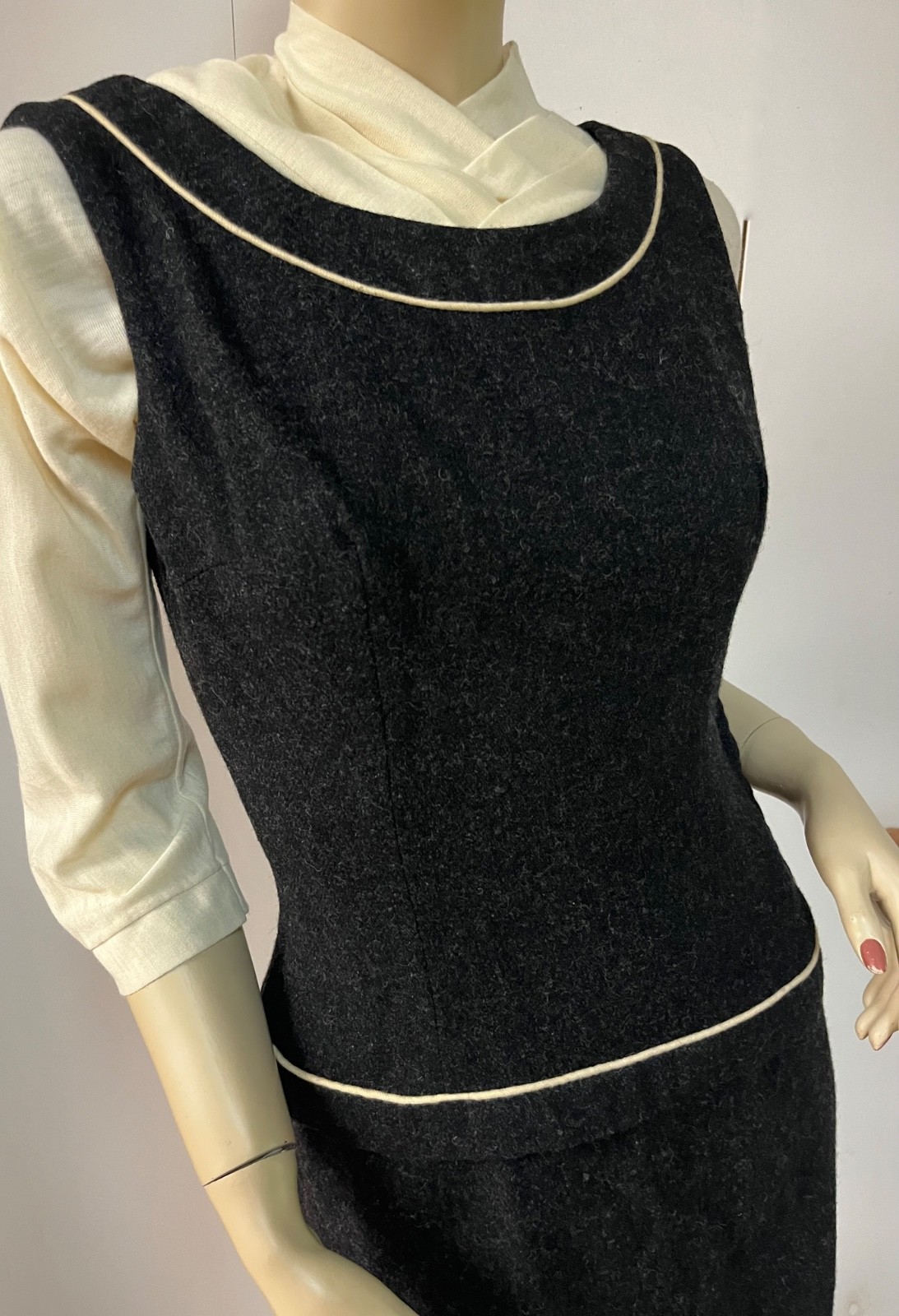 Vintage 1940s 1950s 2 PC David/Carole King Wool/Acrilan Dress Ensemble Bust 34