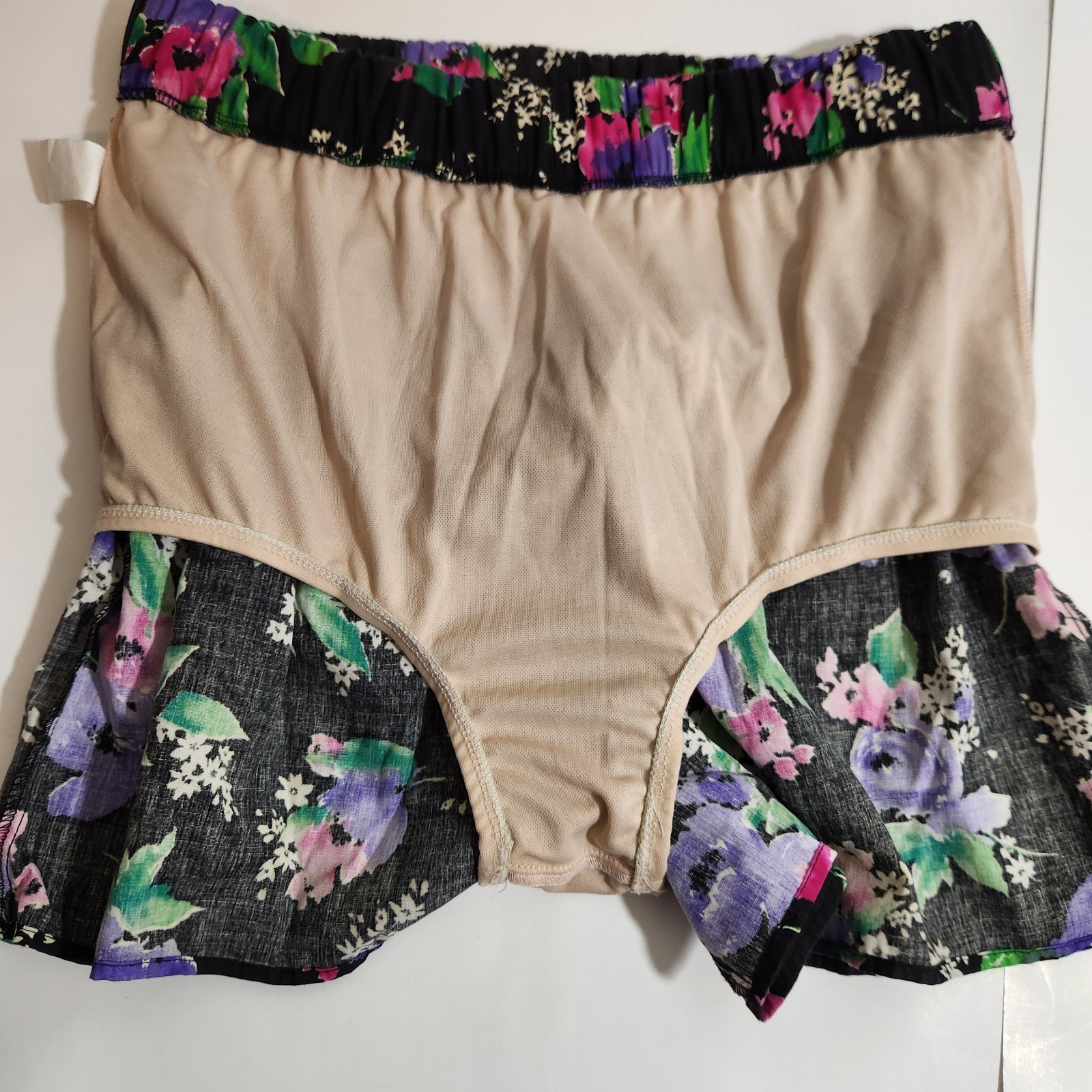 Vintage 80s Ocean View 2 Pc Swimsuit Size 10 Floral Halter Bikini Skirted Shorts