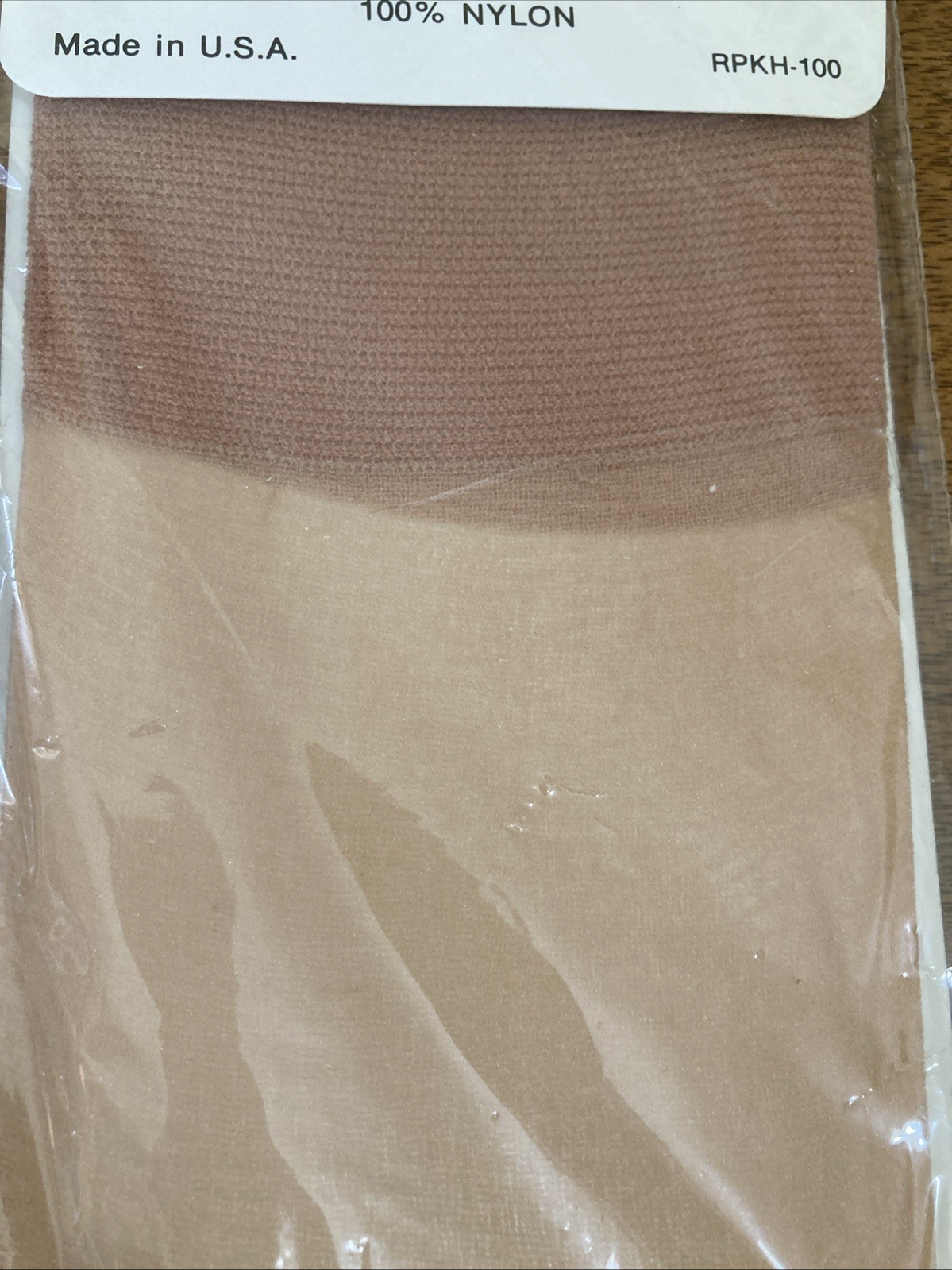 VTG 1970s Fashion Knee High Stockings Sheer Nylon Comfort Top Beige Nude NOS