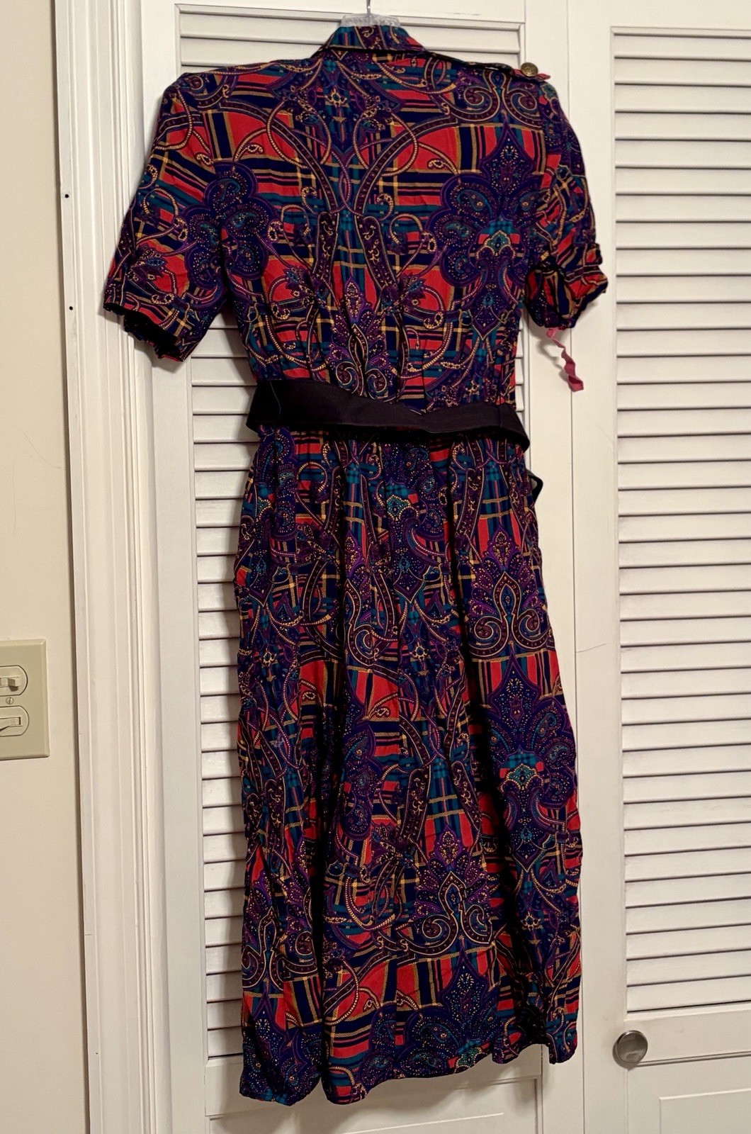 80s RJ Stevens By Carol Escritor Paisley Midi Dress Size 4 Petite VTG