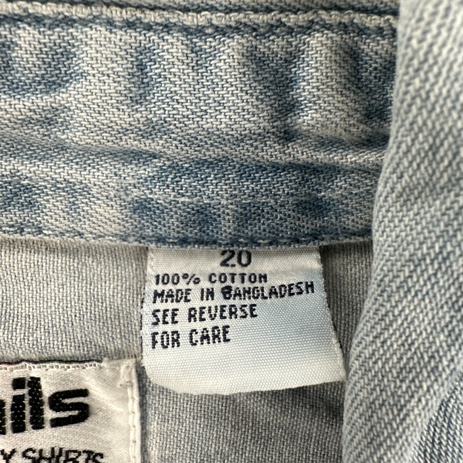 Vtg Details Sportswear Inc Womens Size 20 Faded Blue Denim Button Up Shirt 90s