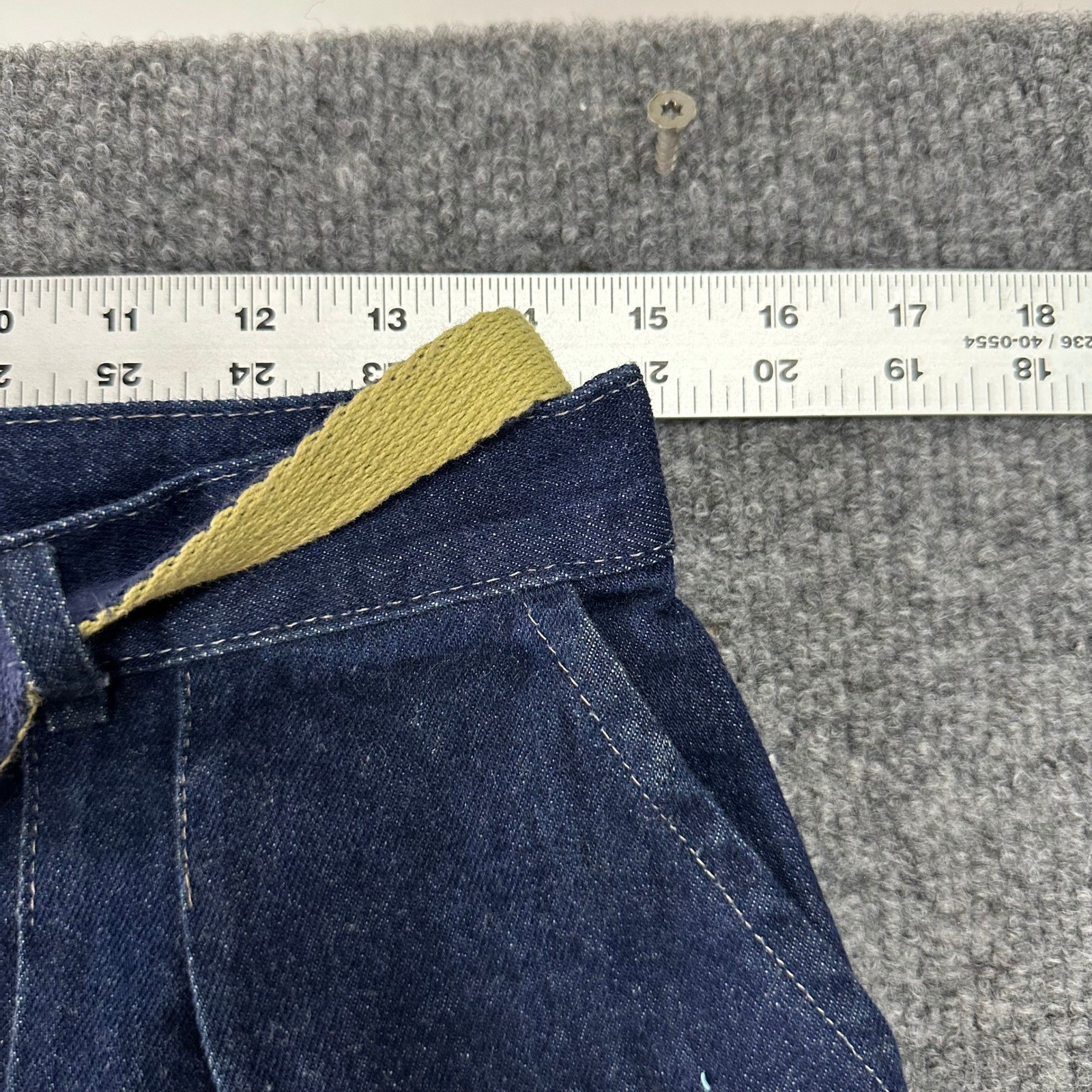 Vintage Denim Pants Womens Size 14 Blue High Waisted Pleated Belted
