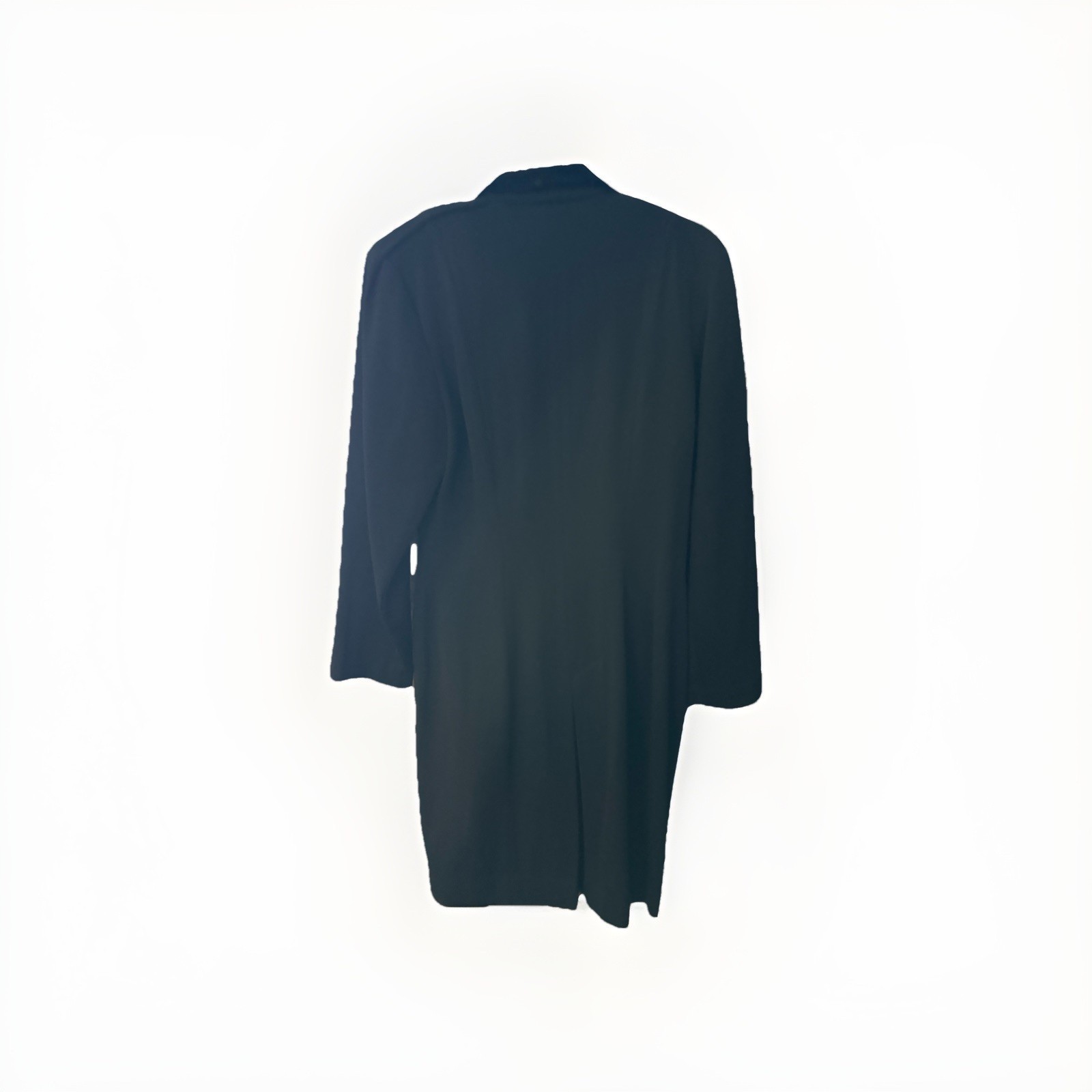 Vintage 80s 90s Paul Harris Black Suit Dress Gold Button Double Breasted Wool