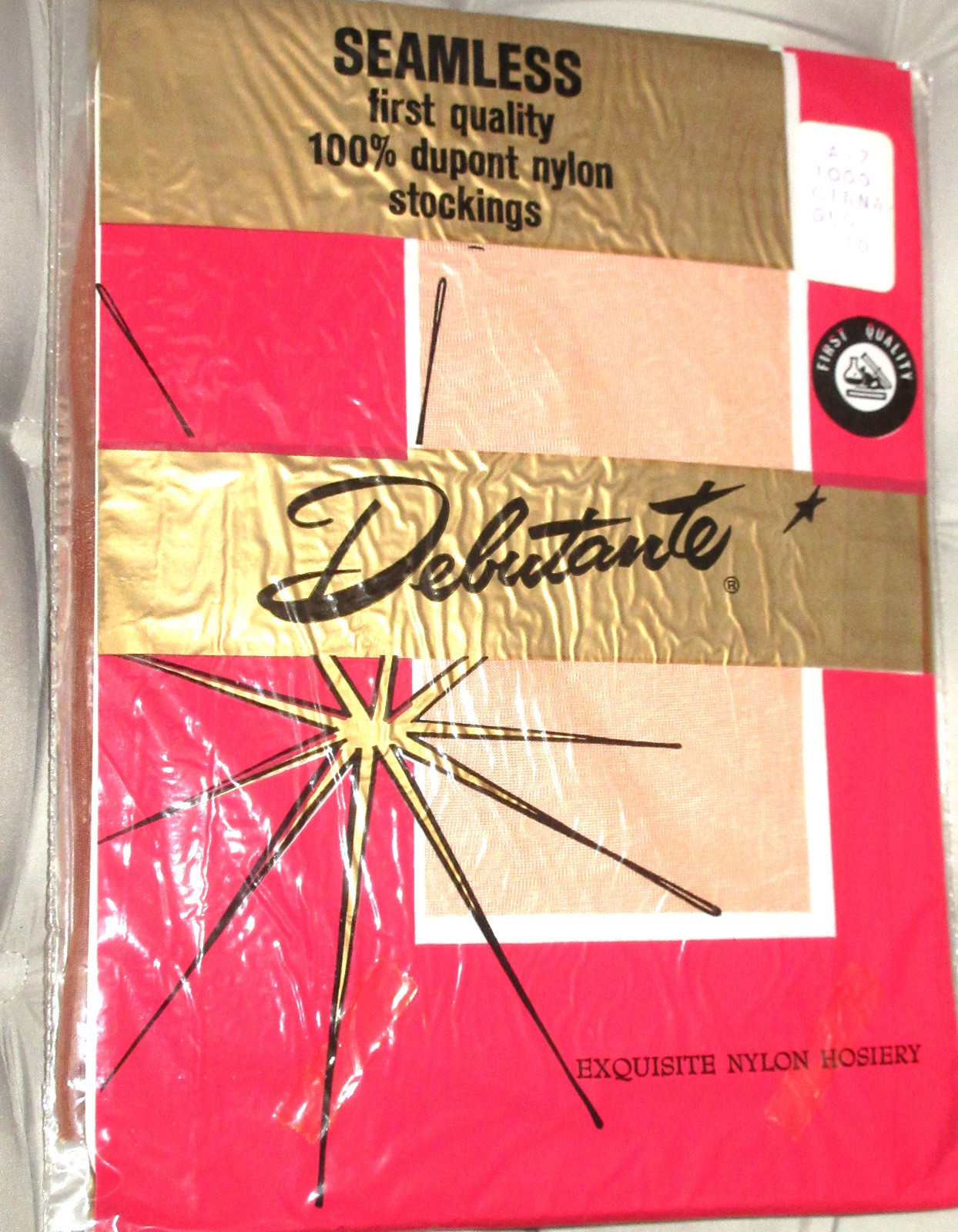 Vintage Nylon Stockings DEBUTANTE CINNA-GLO BEIGE 10 A7 1000 Never worn