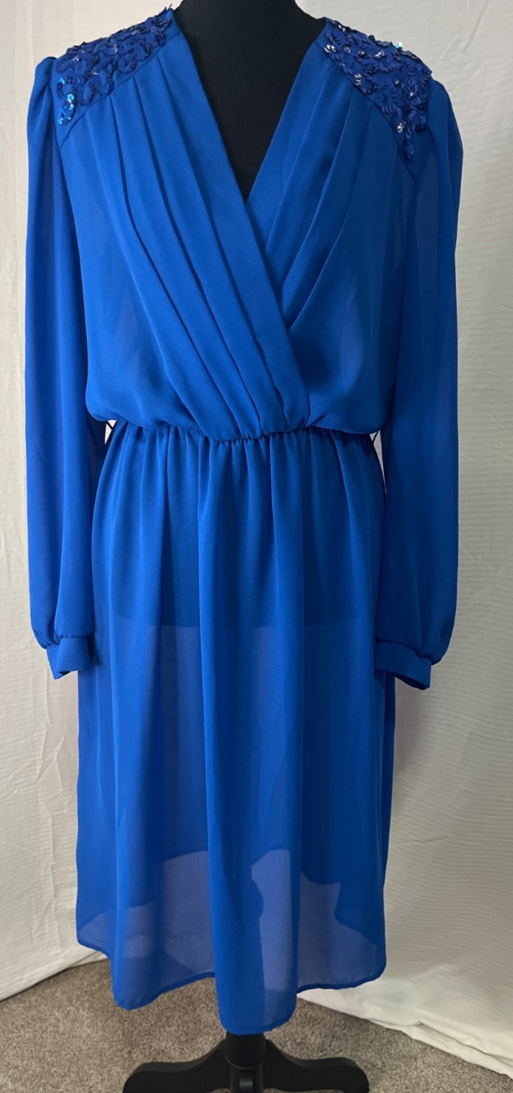 Vintage 70’s Dress 4 6 Blue Sequins by Trends by Jerrie Lurie