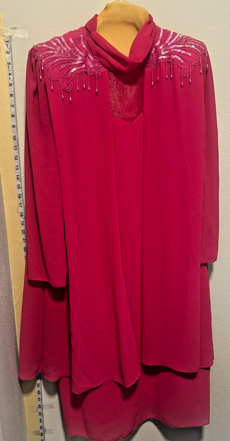 VTG 80’s Ursula of Switzerland Hot Pink Dress Size 16