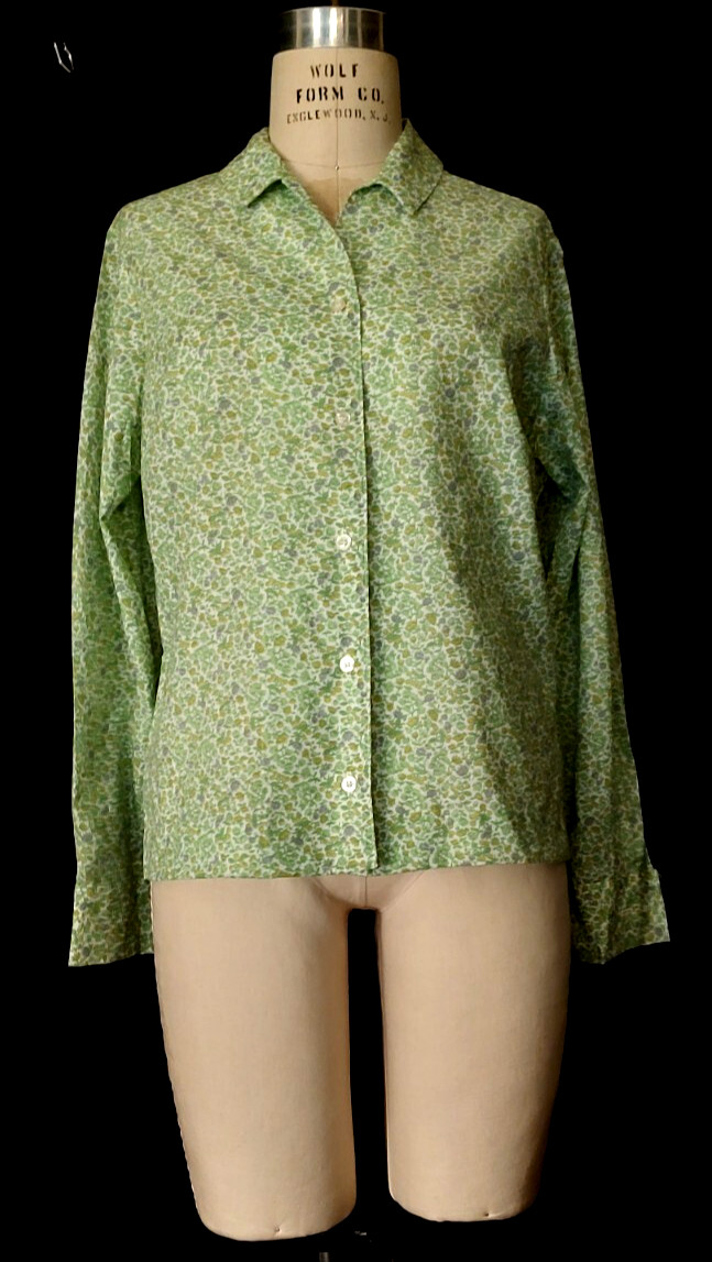Vtg. 1960s MCM Women’s TOP CALICO PRINT by LADY VAN HEUSEN
