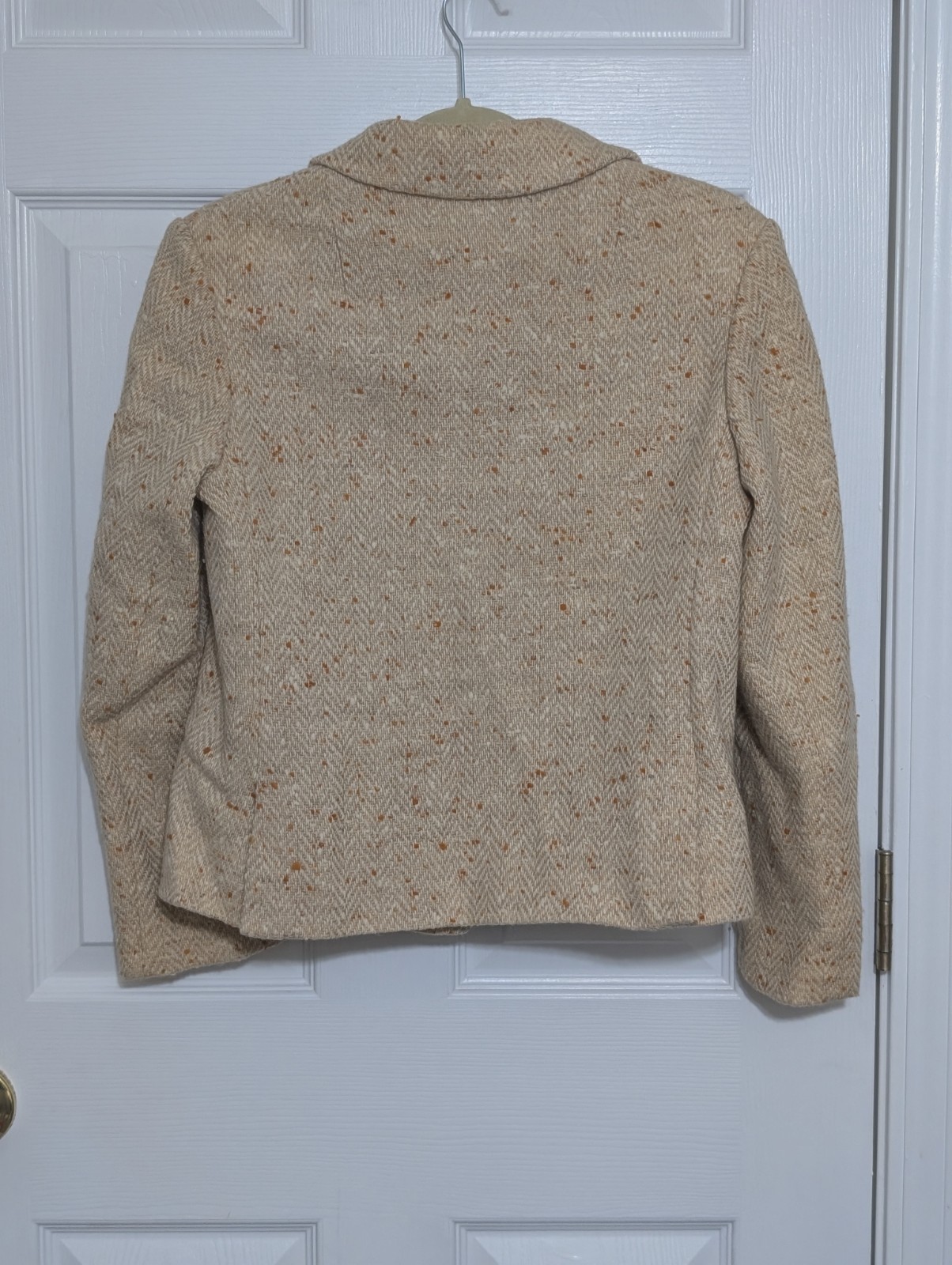 Miss B. R. Union Made Vtg Wool Tan Cream Yellow Speckled Jacket Skirt Size Small