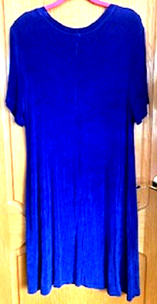 Vintage Citiknits Blue Stretch Lightweight A-Line Dress Long Sz: 20