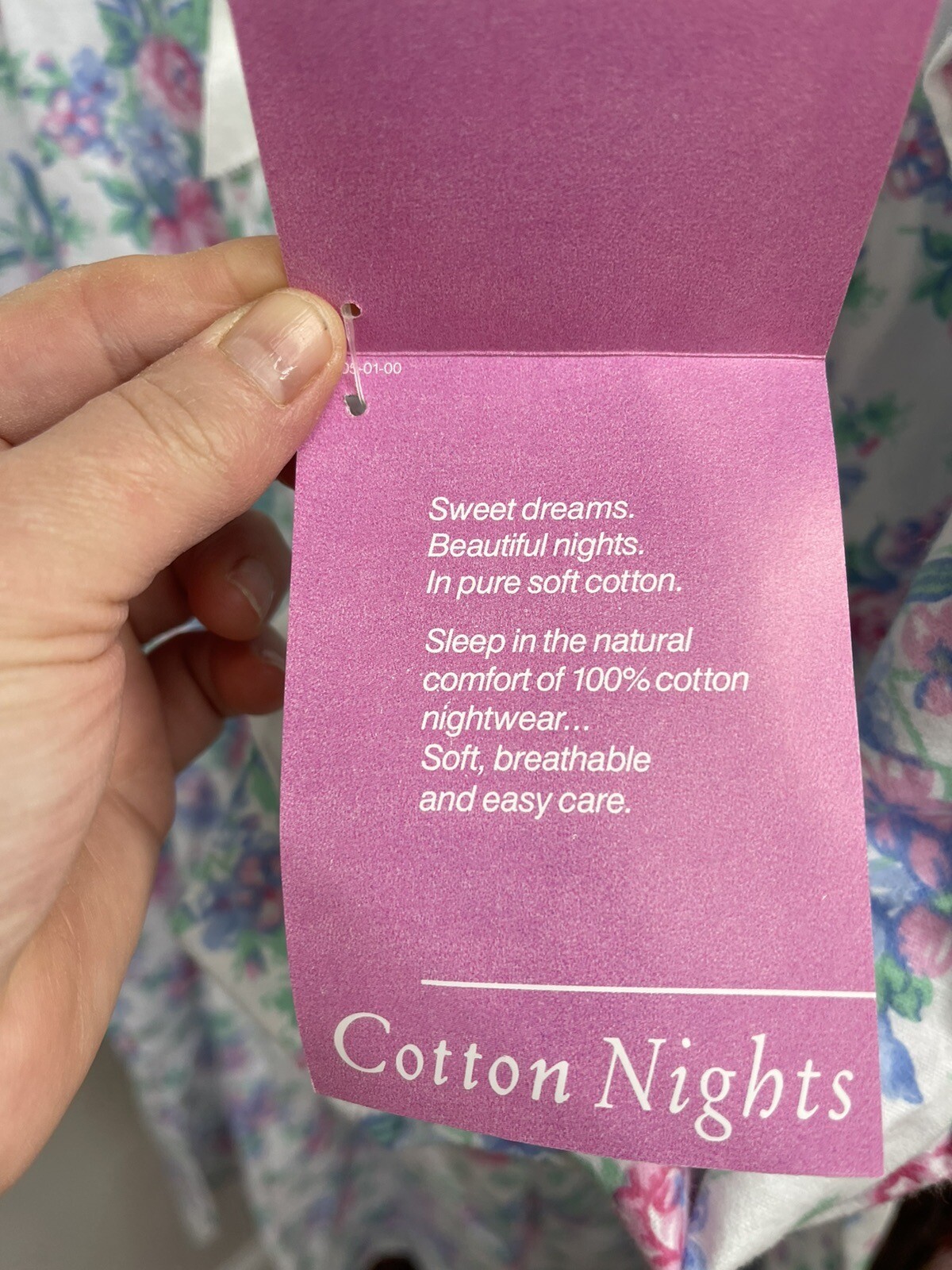 NOS Vintage Sears Carriage Court Pink Floral Flannel Cotton Night Gown Sz L