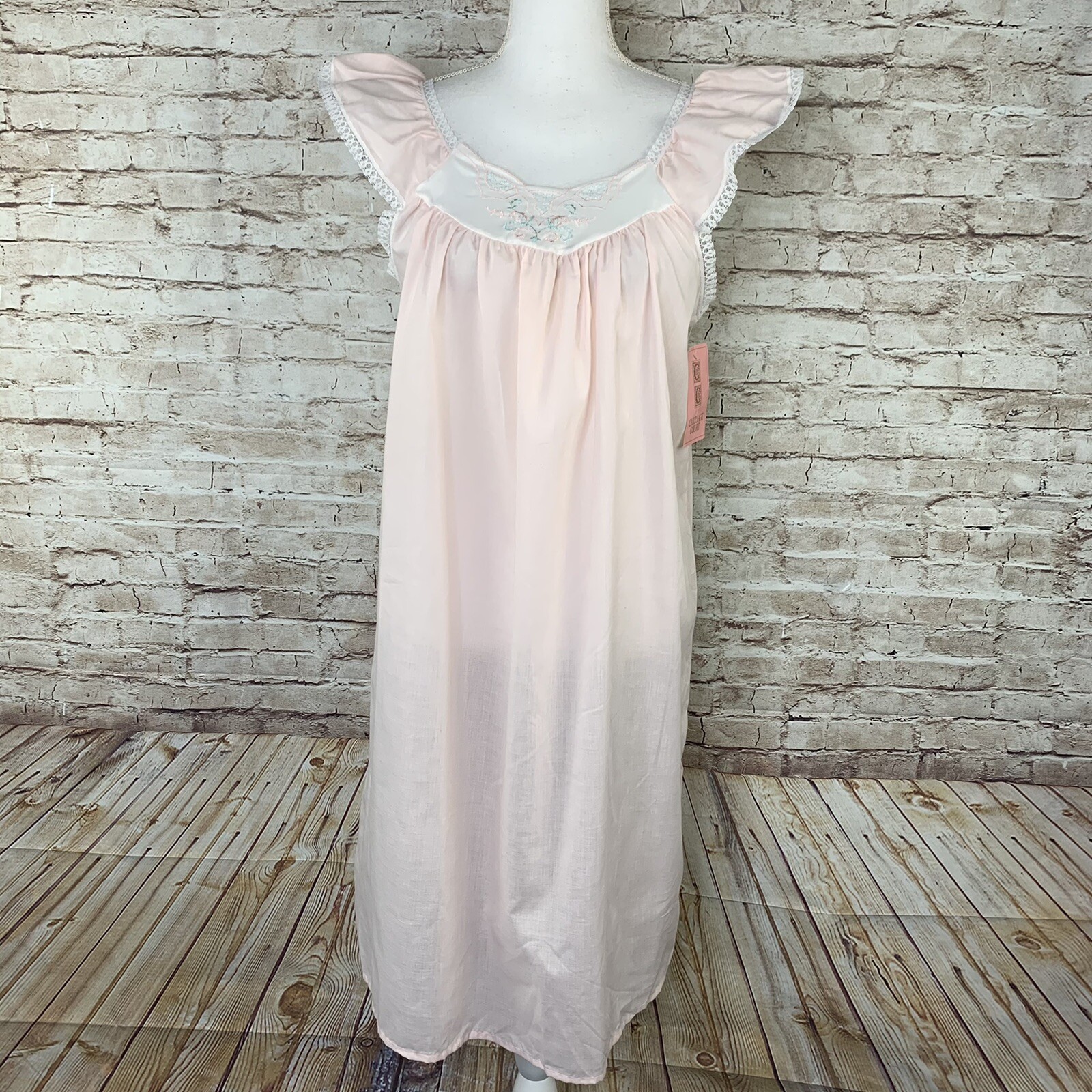 Sears Carriage Court Prissy Pink Sissy White Lace Nightgown new cotton poly new