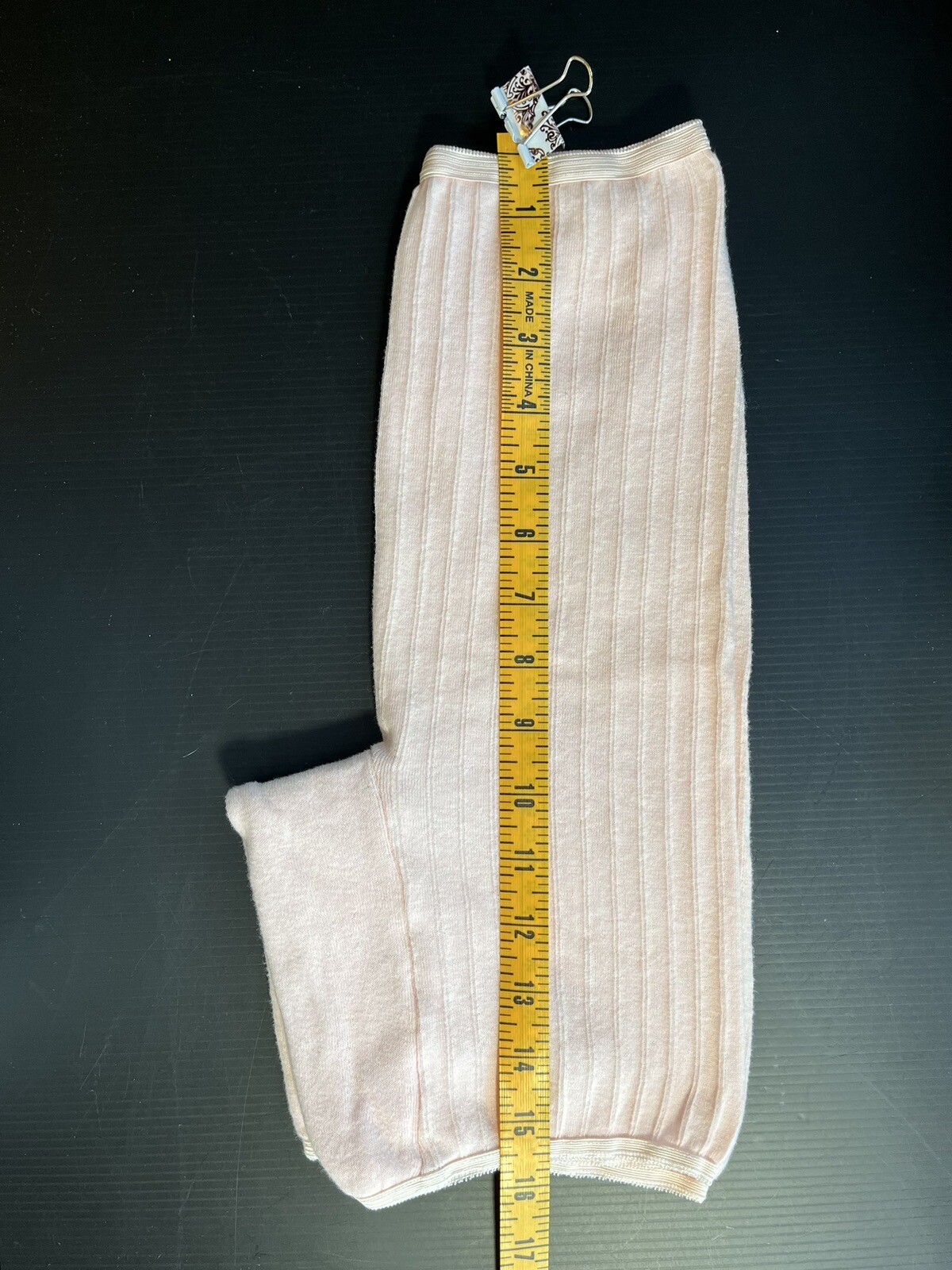 VTG 60-70s STRETCHY RIB KNIT HIGH WAISTED LONG LEG KNICKERS BLOOMERS PINK (2)