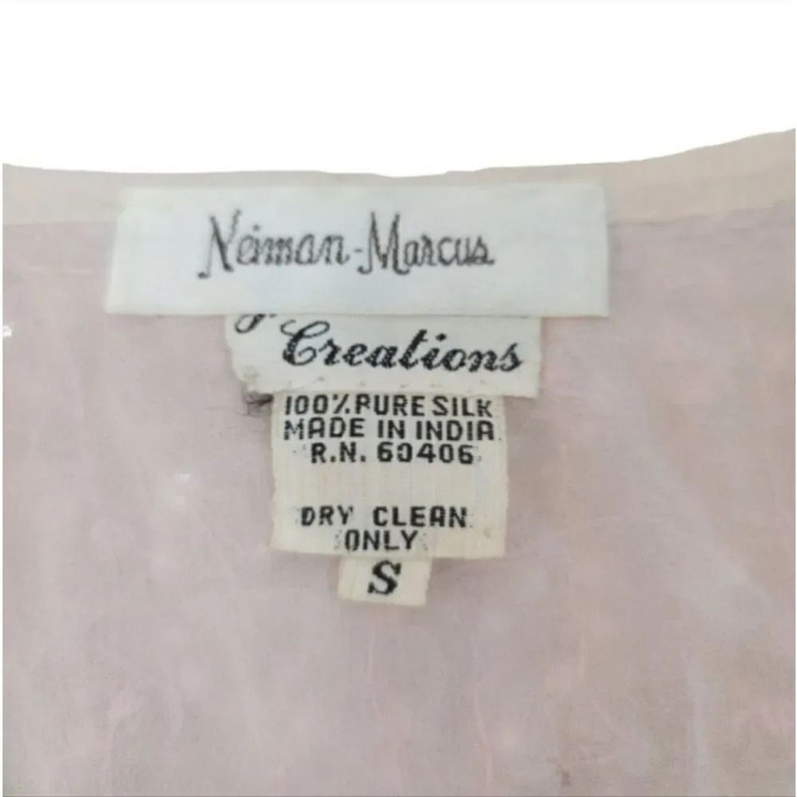 Vintage 70s 80s Neiman Marcus Judith Ann Creations 100% Silk Beaded Blouse Small